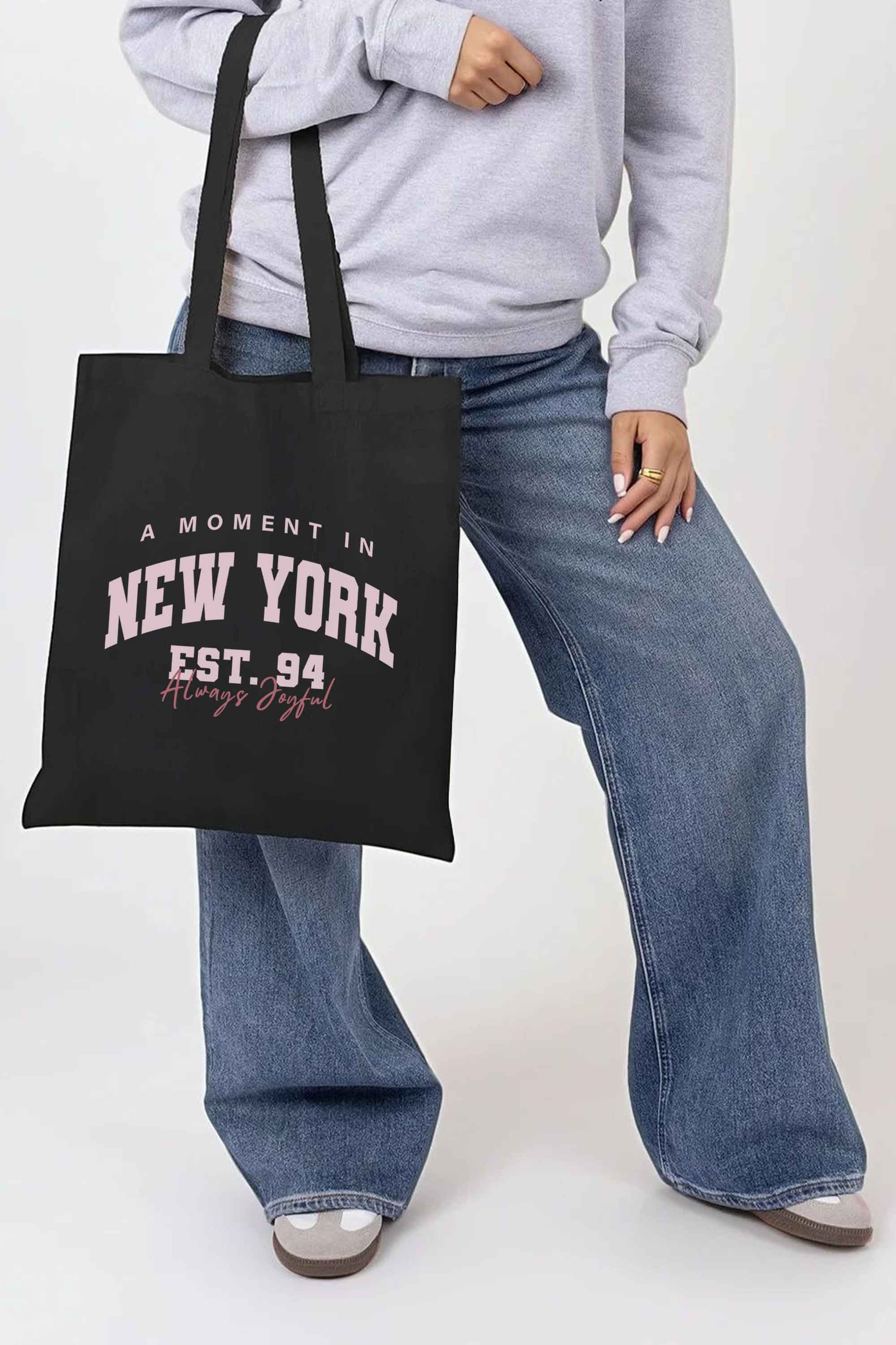 New York Graphic Printed Cotton Tote Bag