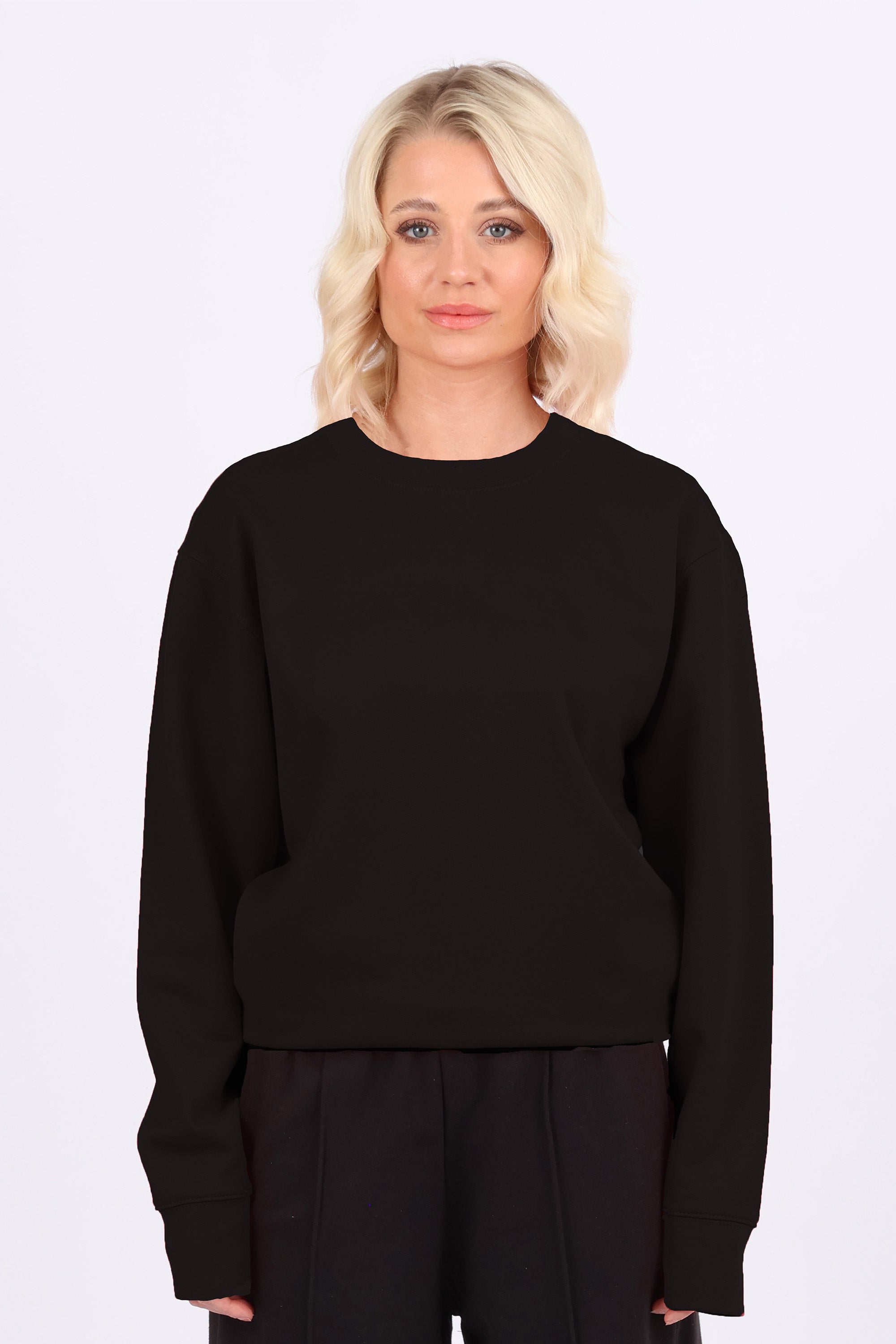 Basic Crew Neck Plain Sweatshirt