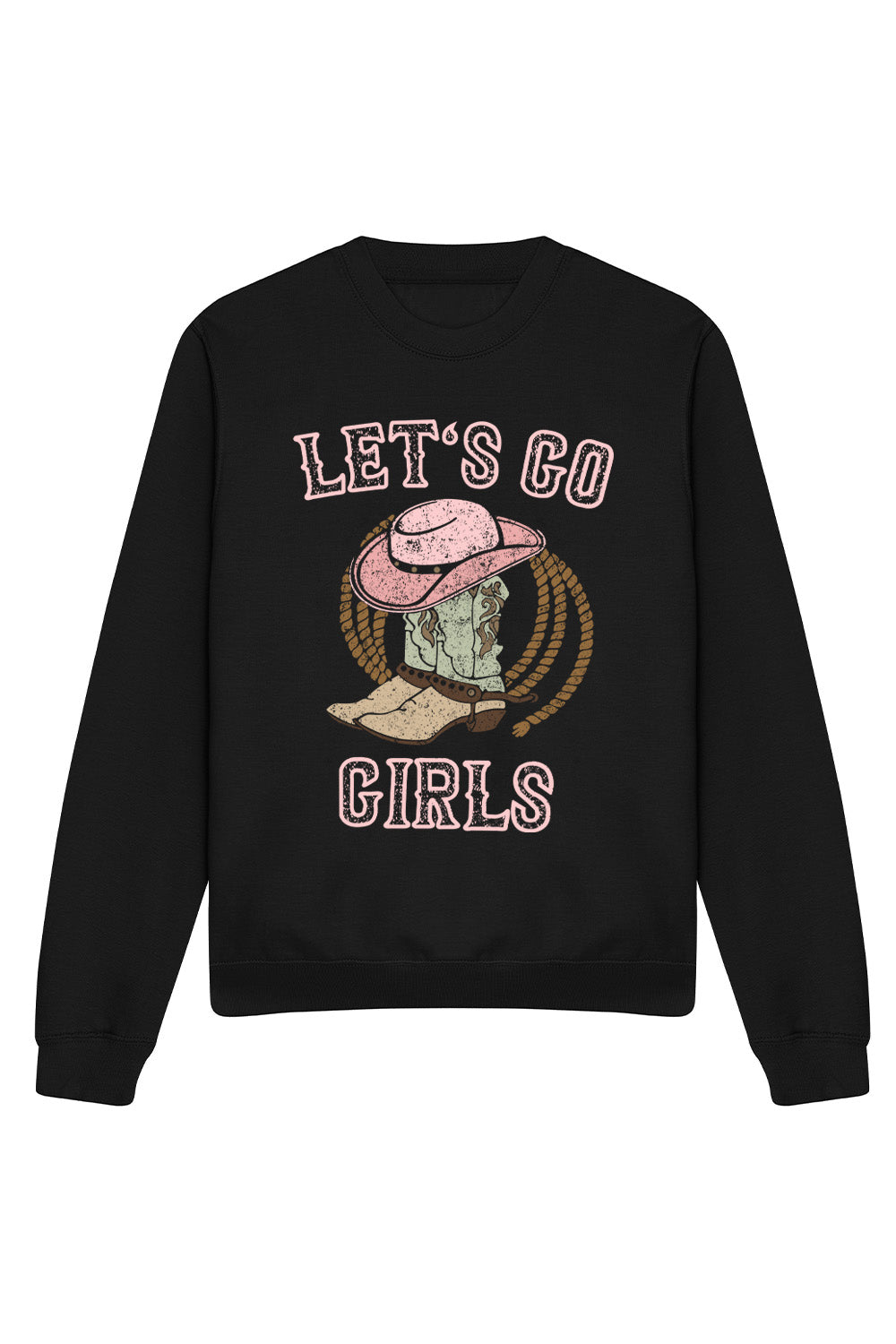 Let's Go Girls Sweatshirt In Black (Custom Pack)