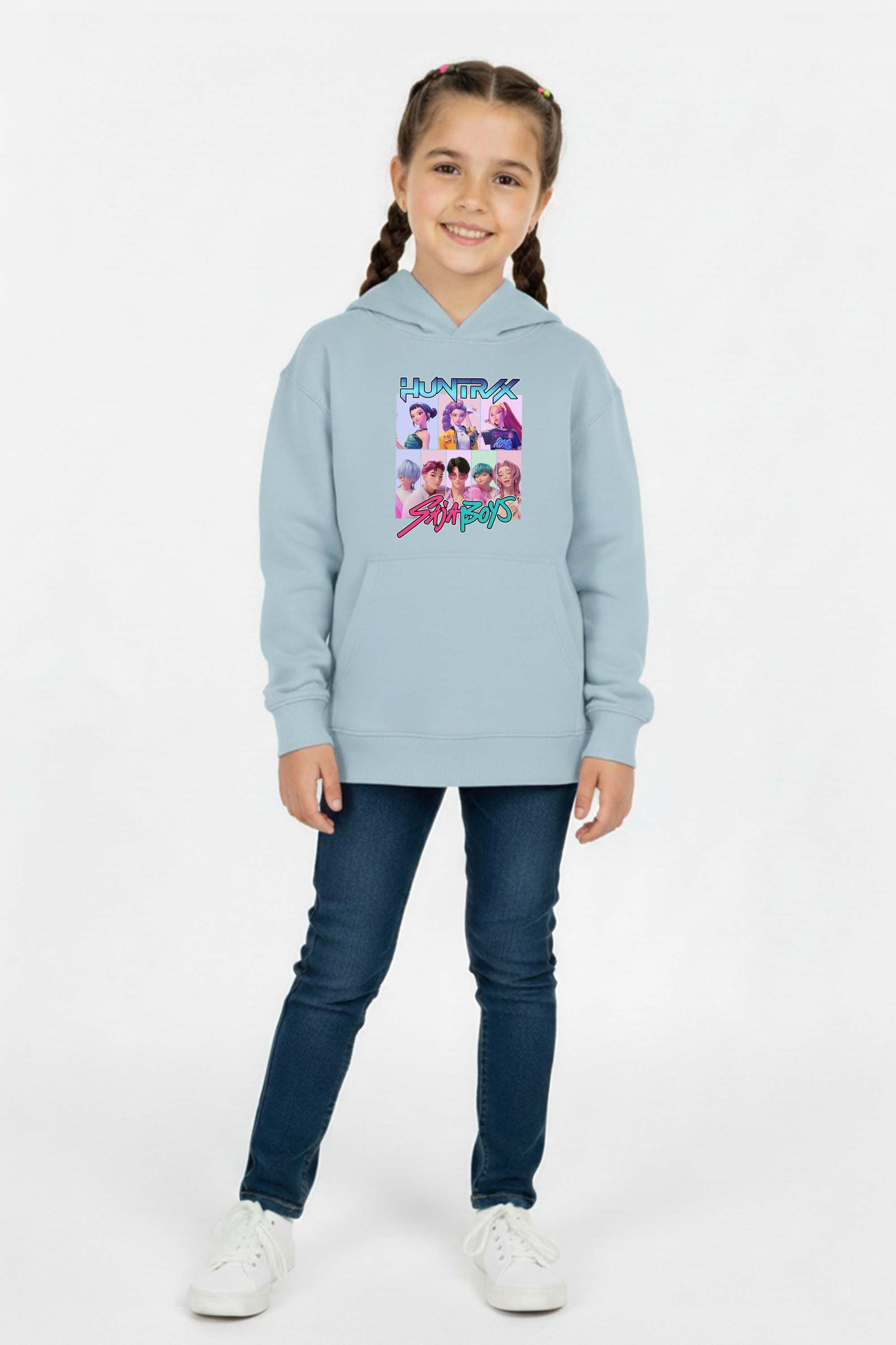 Kids K-Pop Anime Band Graphic Printed Hoodie
