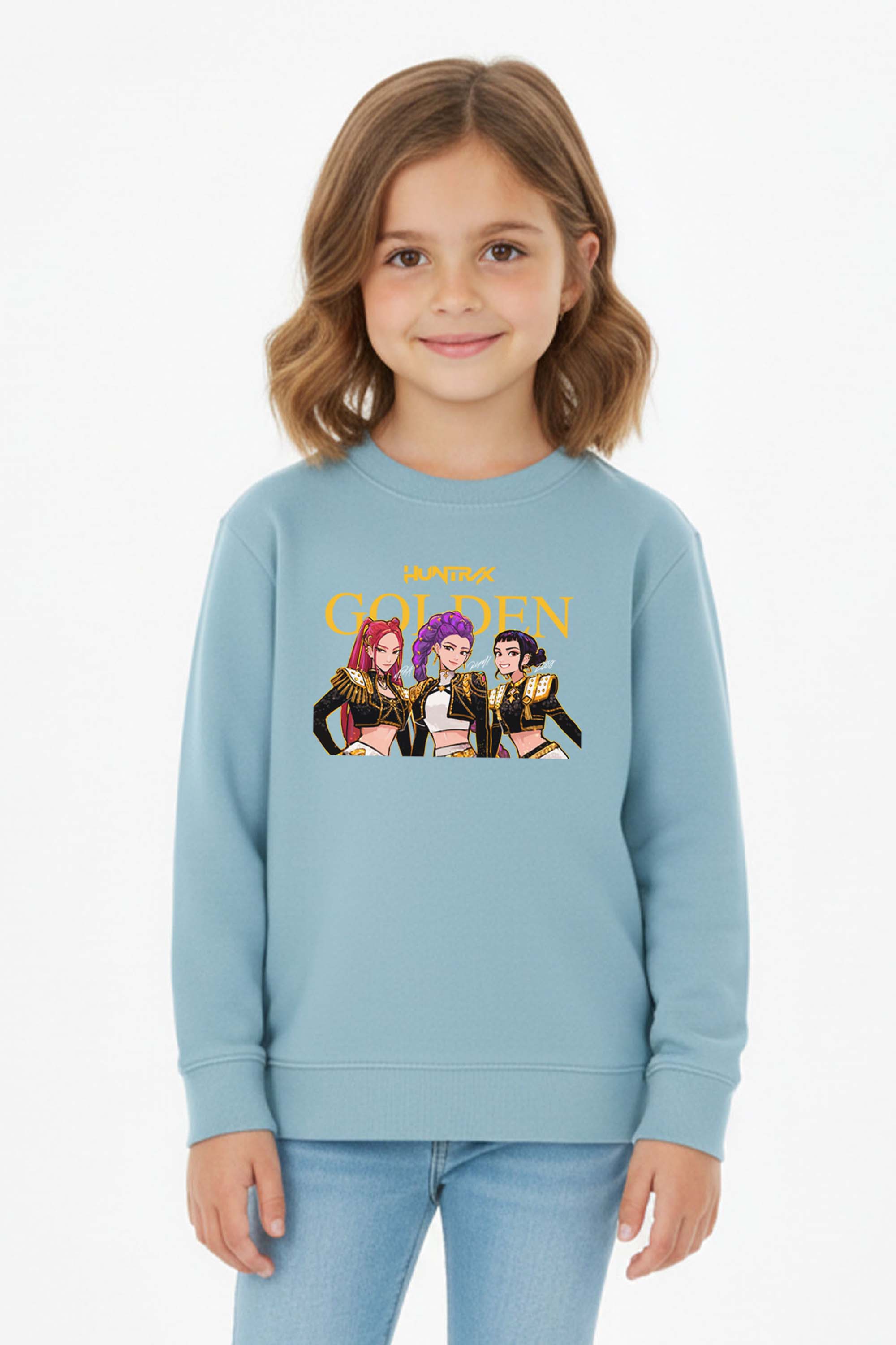 Kids K-Pop Golden Trio Graphic Printed Sweatshirt