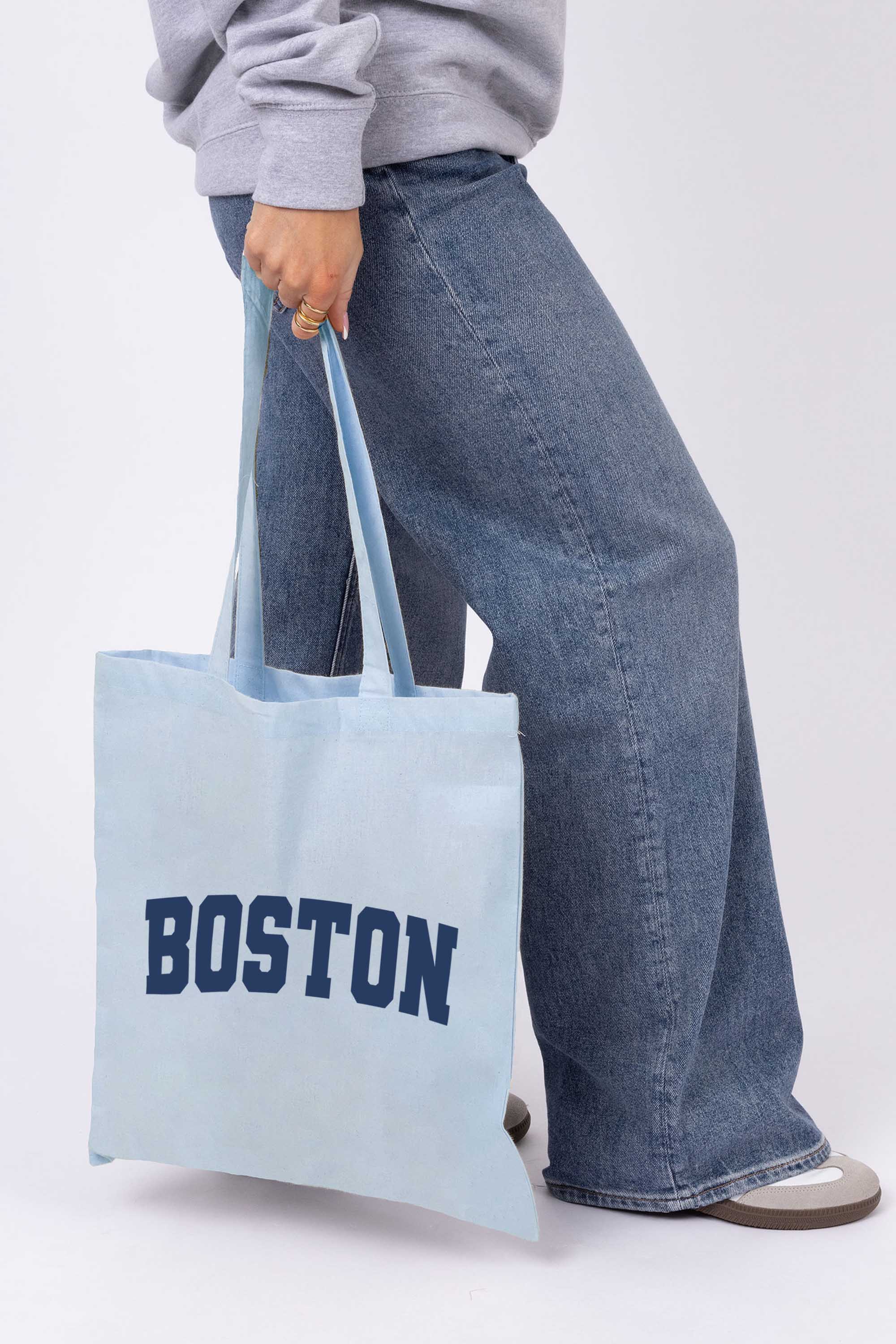 Boston Graphic Printed Cotton Tote Bag