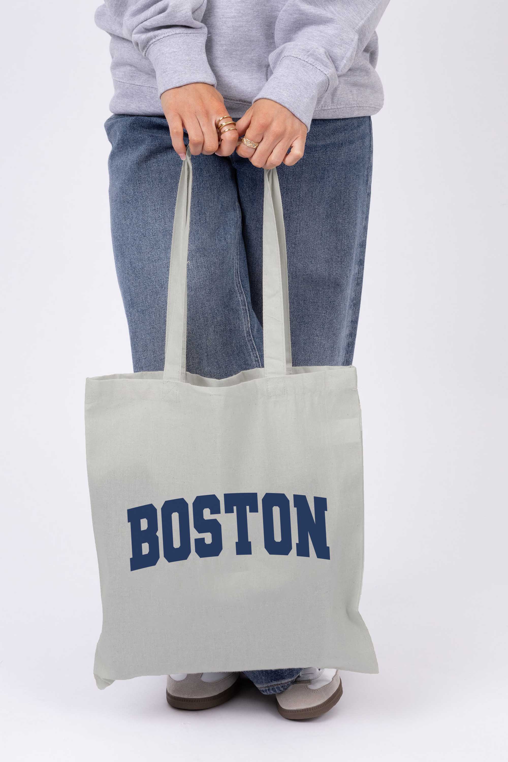 Boston Graphic Printed Cotton Tote Bag