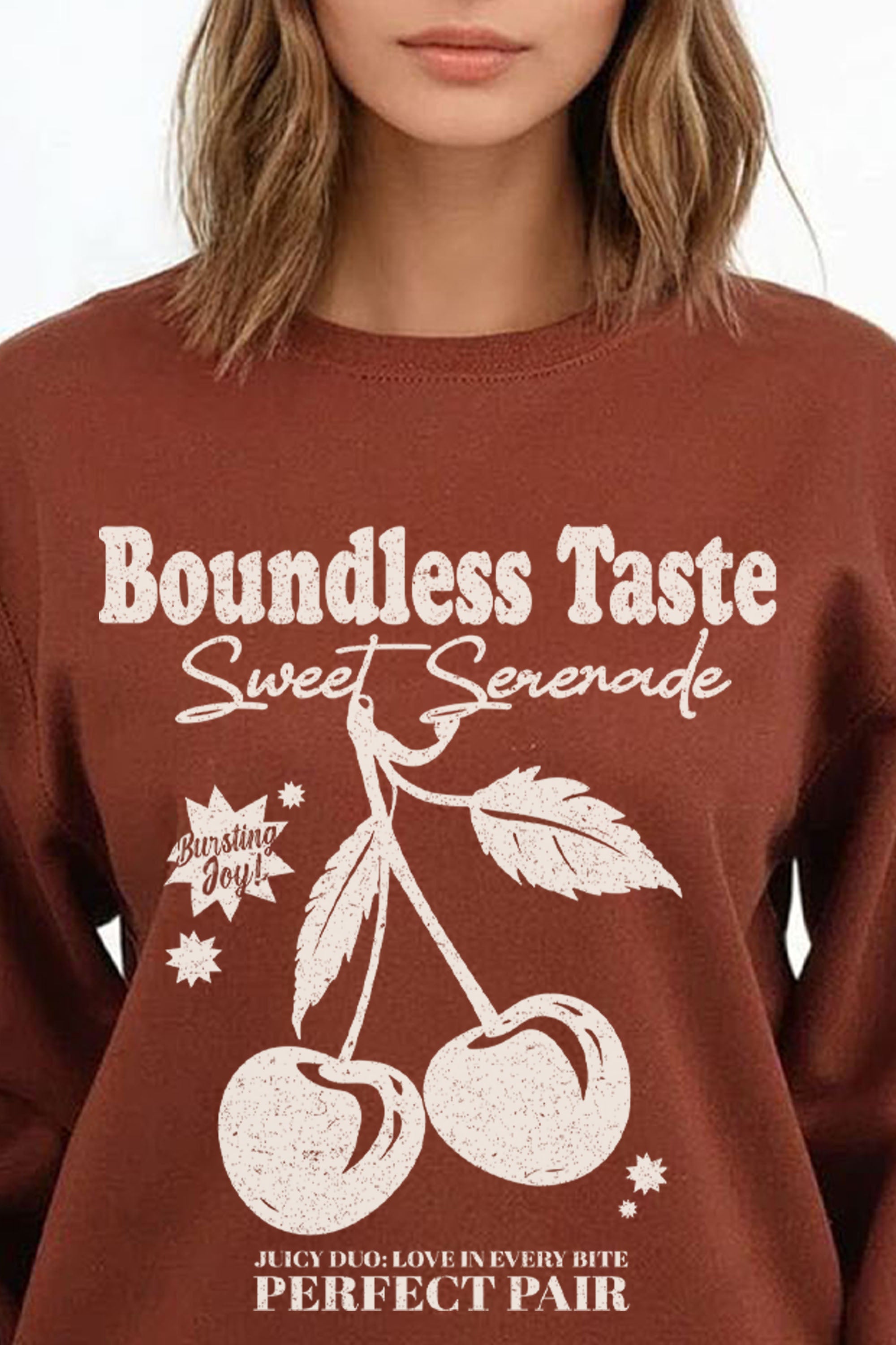 Boundless Taste Cherry Printed Sweatshirt