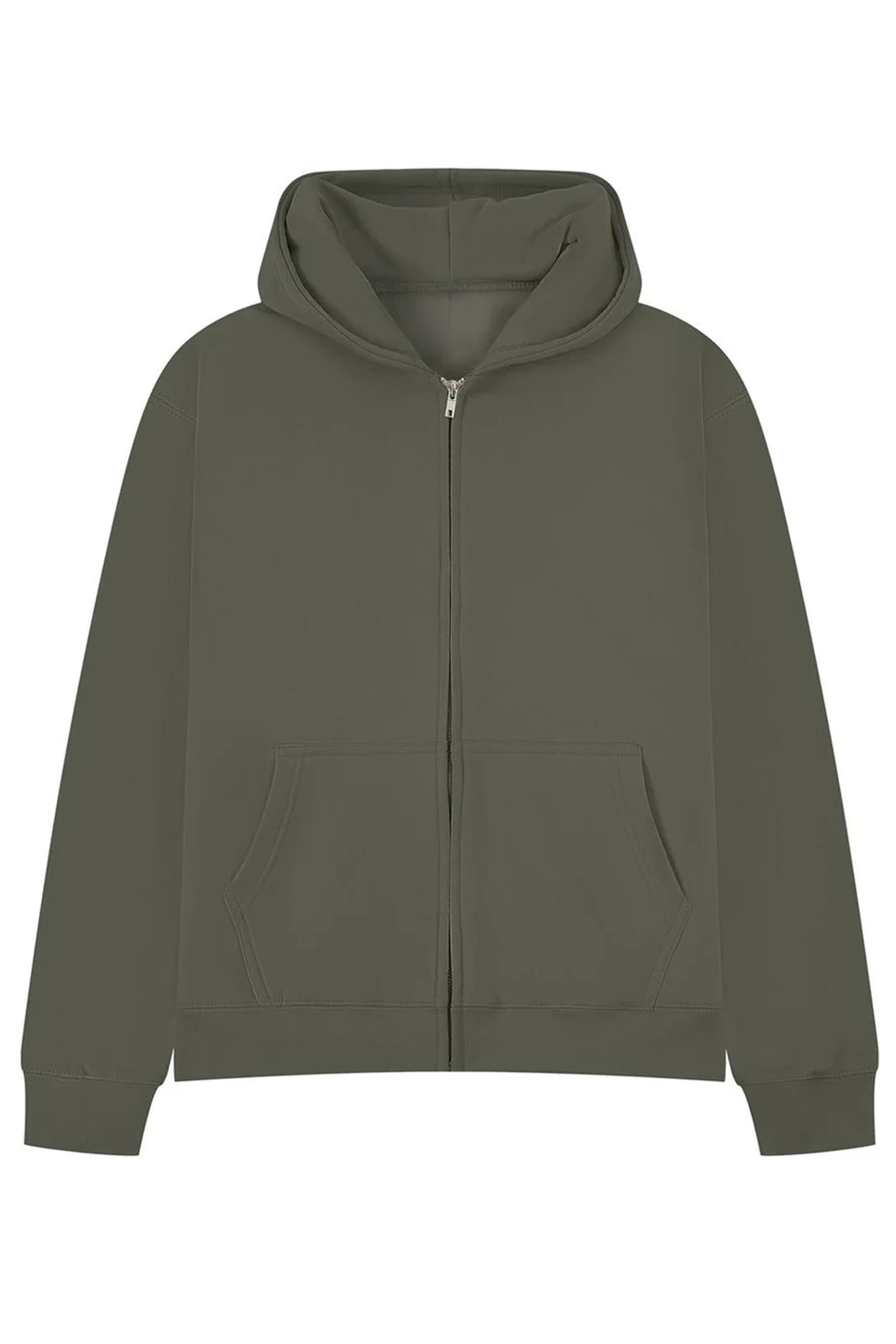 450GSM Heavyweight Unisex Oversized Plain Zip Hoodie
