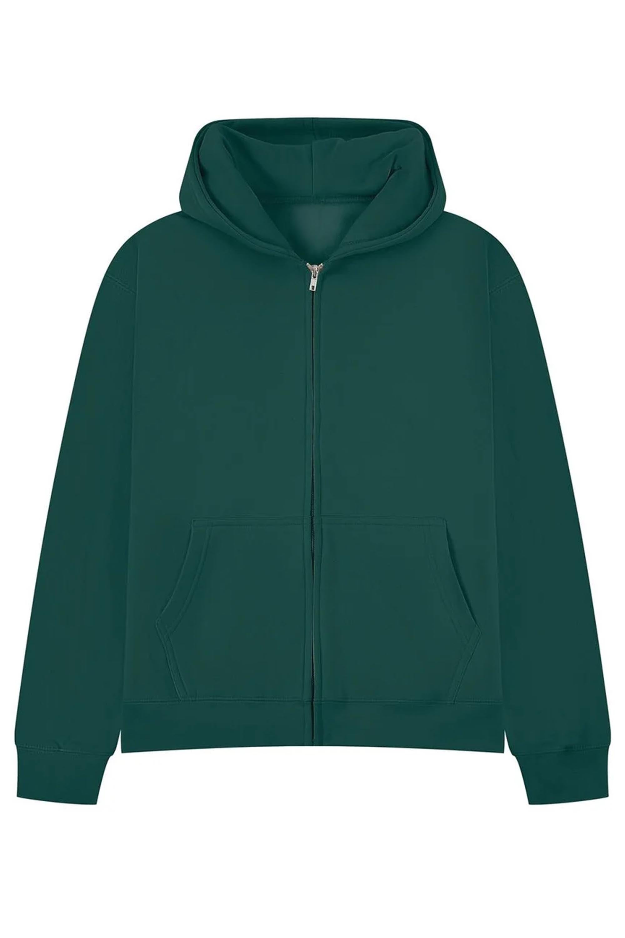 450GSM Heavyweight Unisex Oversized Plain Zip Hoodie