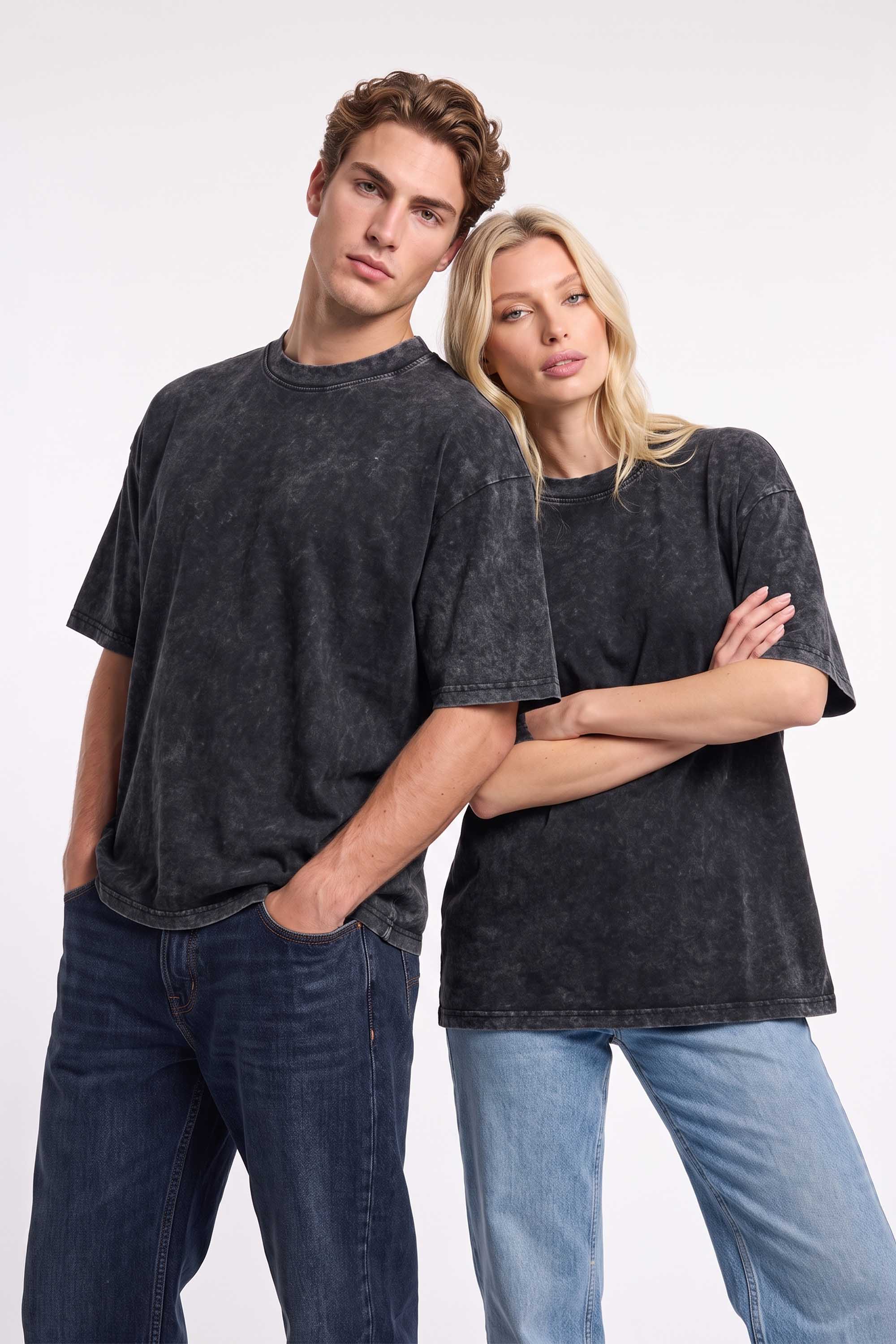 Premium 220GSM Acid-Wash Boxy Oversized Plain T-shirt