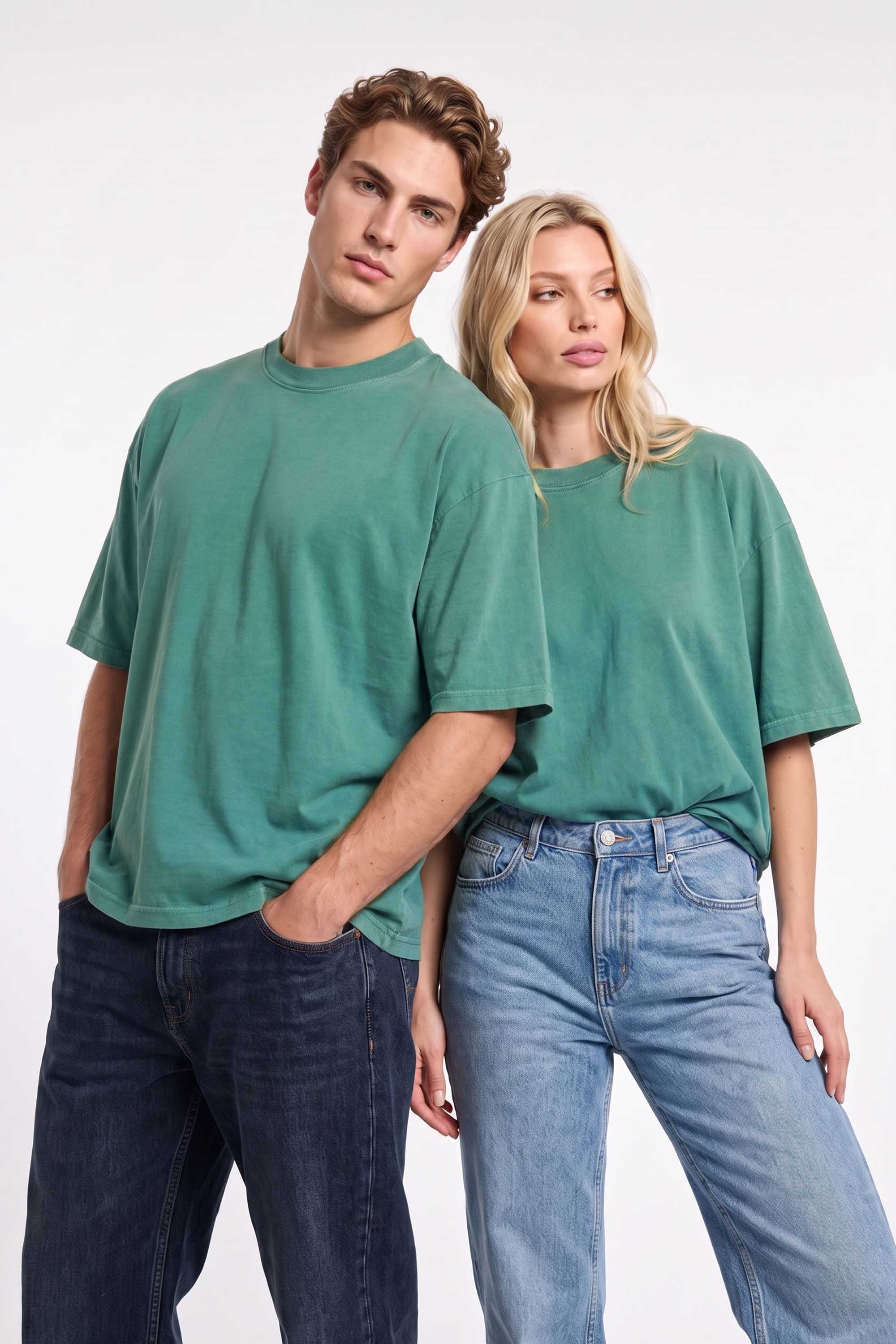 Premium 220GSM Acid-Wash Boxy Oversized Plain T-shirt