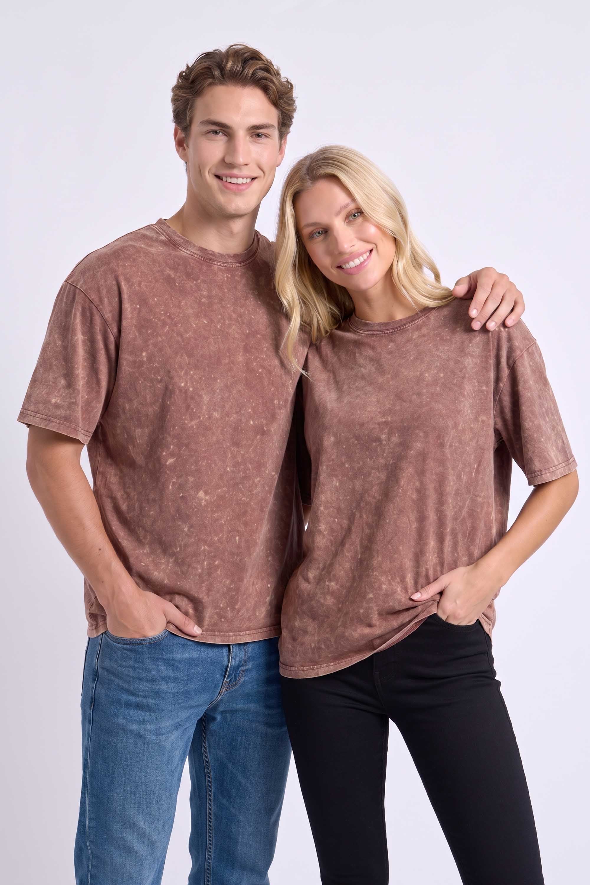 Core Combed 180 GSM Acid-Wash Oversized Plain T-shirt