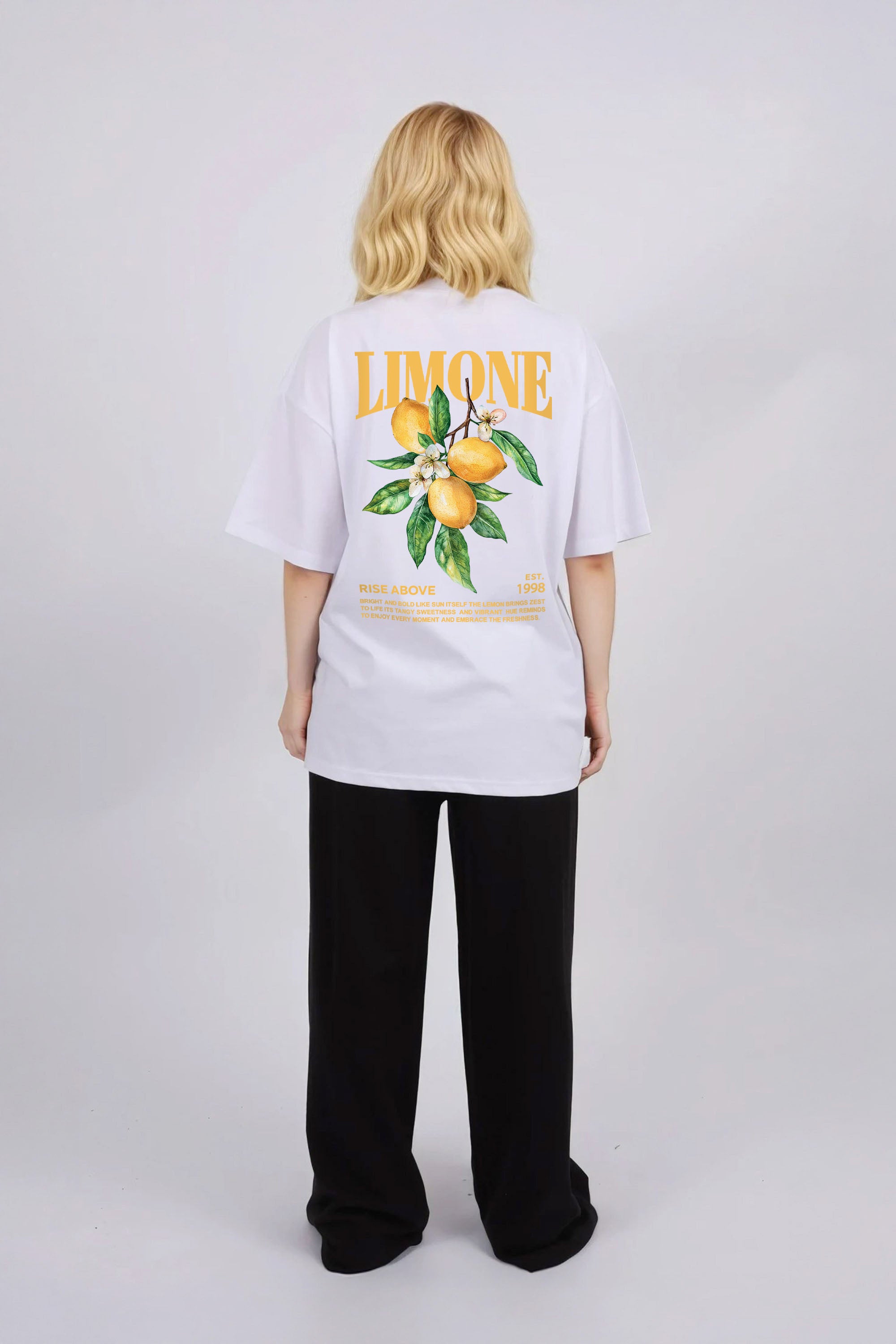 Oversized T-Shirt In Limone Rise Print (Custom Pack)