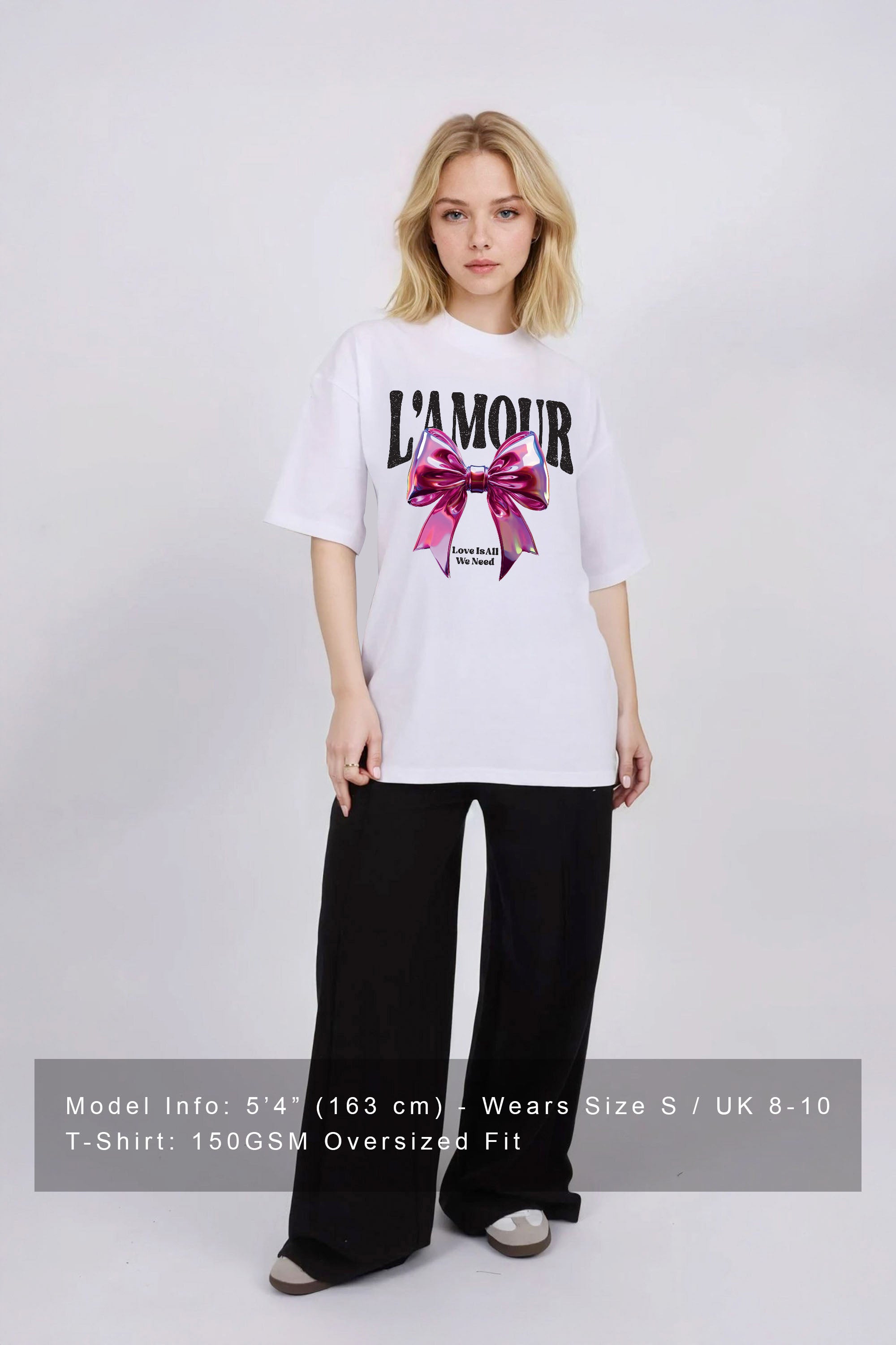 Oversized T-Shirt In L'amour Bow Print (Custom Pack)