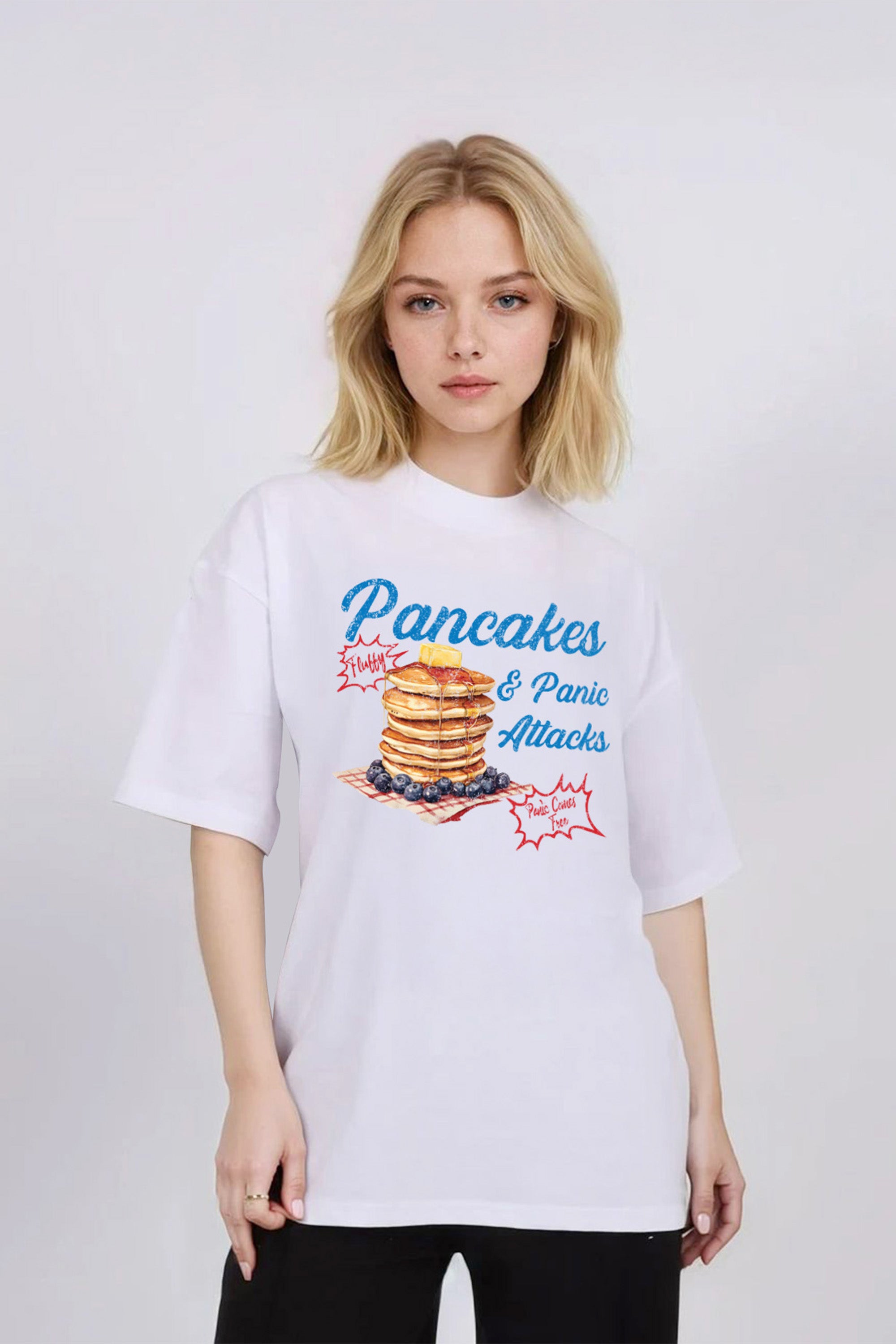 Oversized T-Shirt In Pancakes Print (Custom Pack)