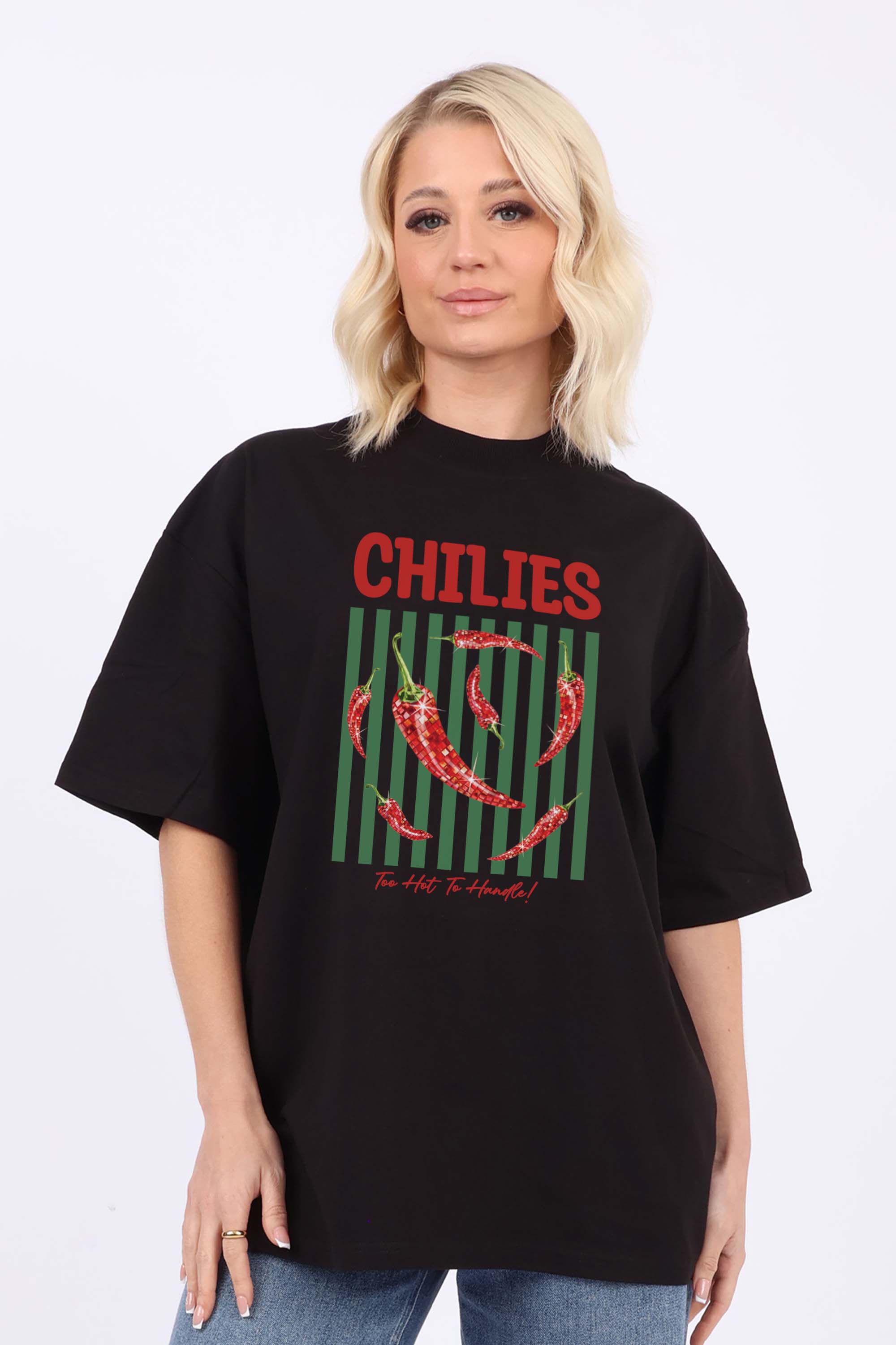 220GSM Oversized Retro Style Chilies Print