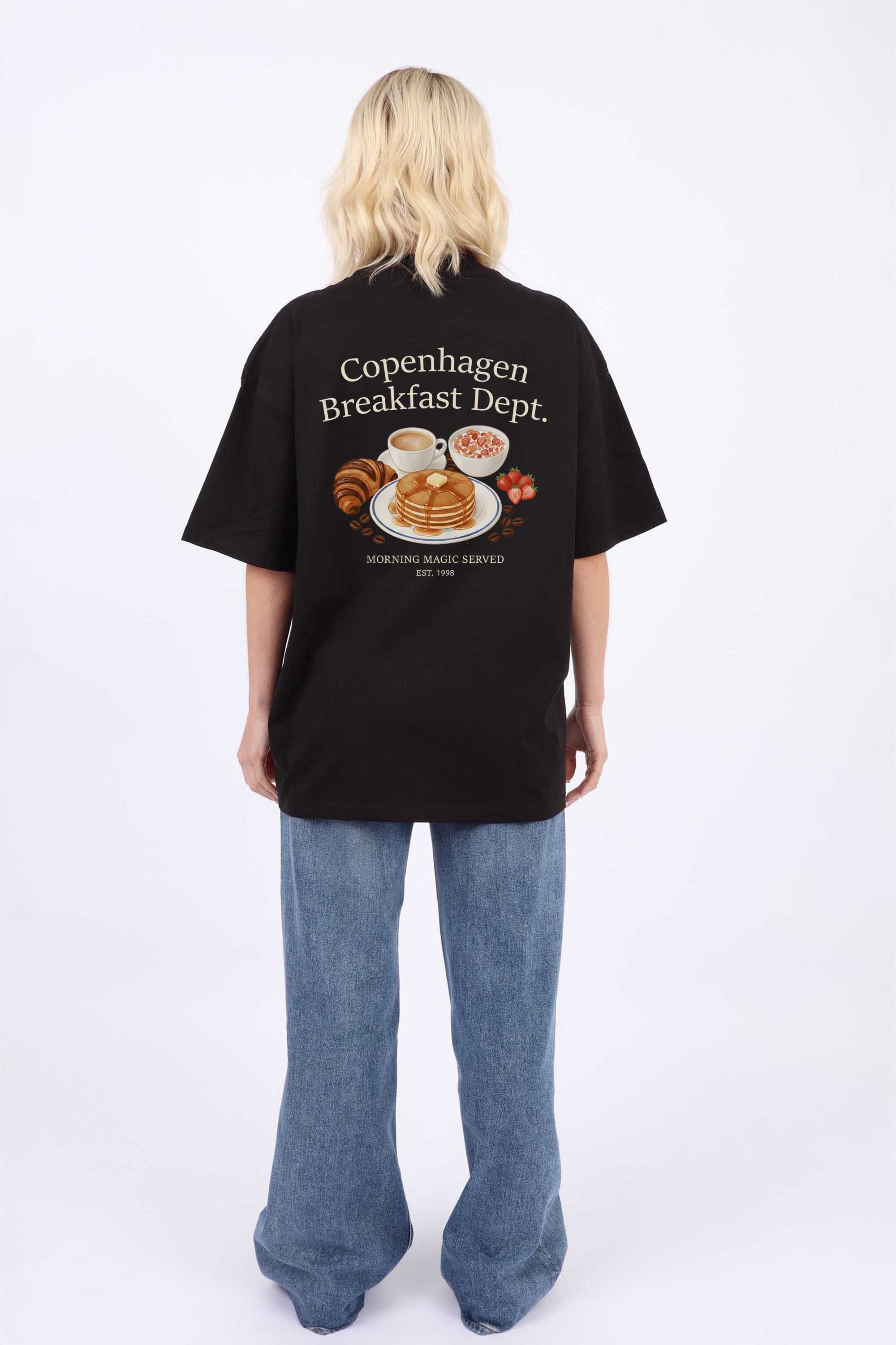 220GSM Oversized T-Shirt in Copenhagen Breakfast Dept Print