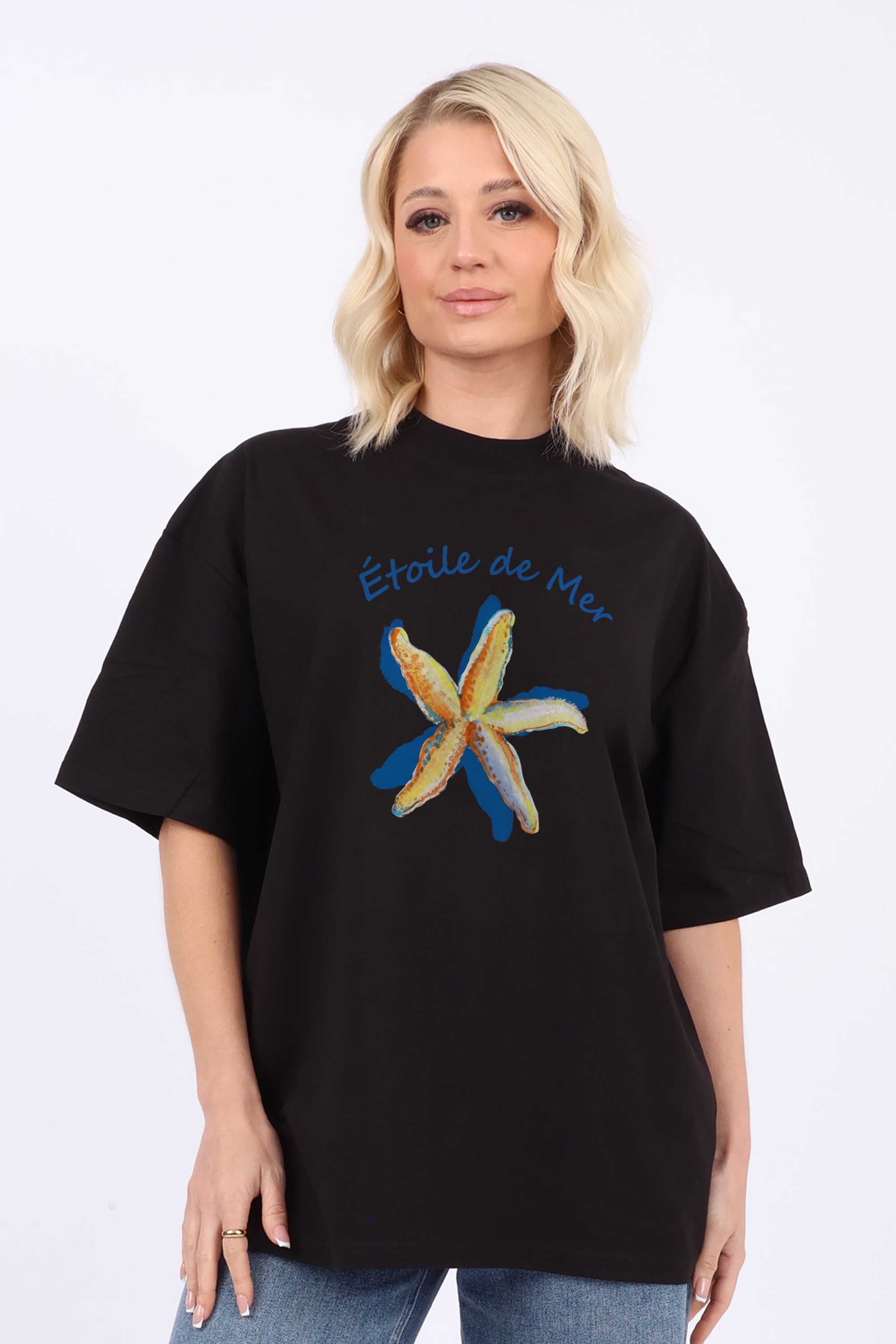 220GSM Oversized T-Shirt in Étoile de Mer Starfish Print