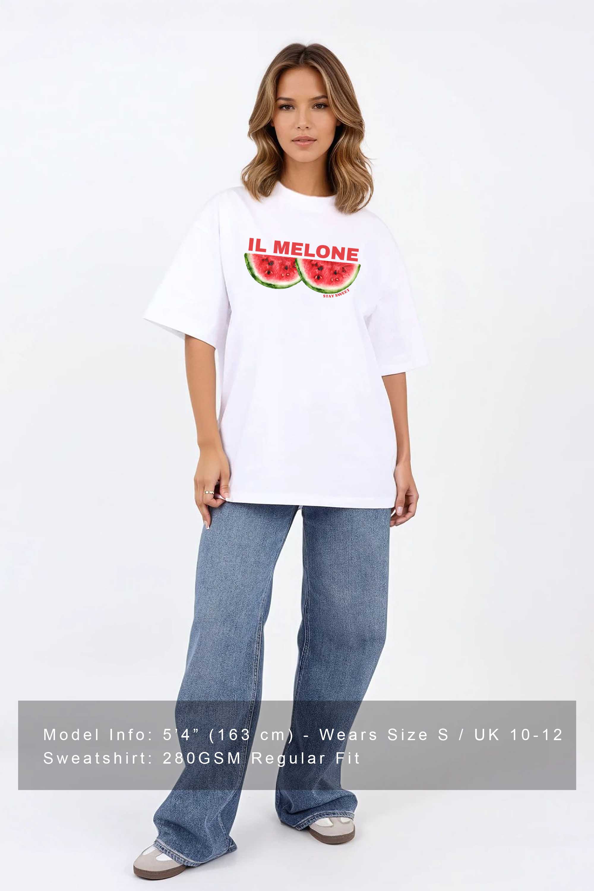 220GSM Oversized T-shirt in IL Melone Watermelon Print