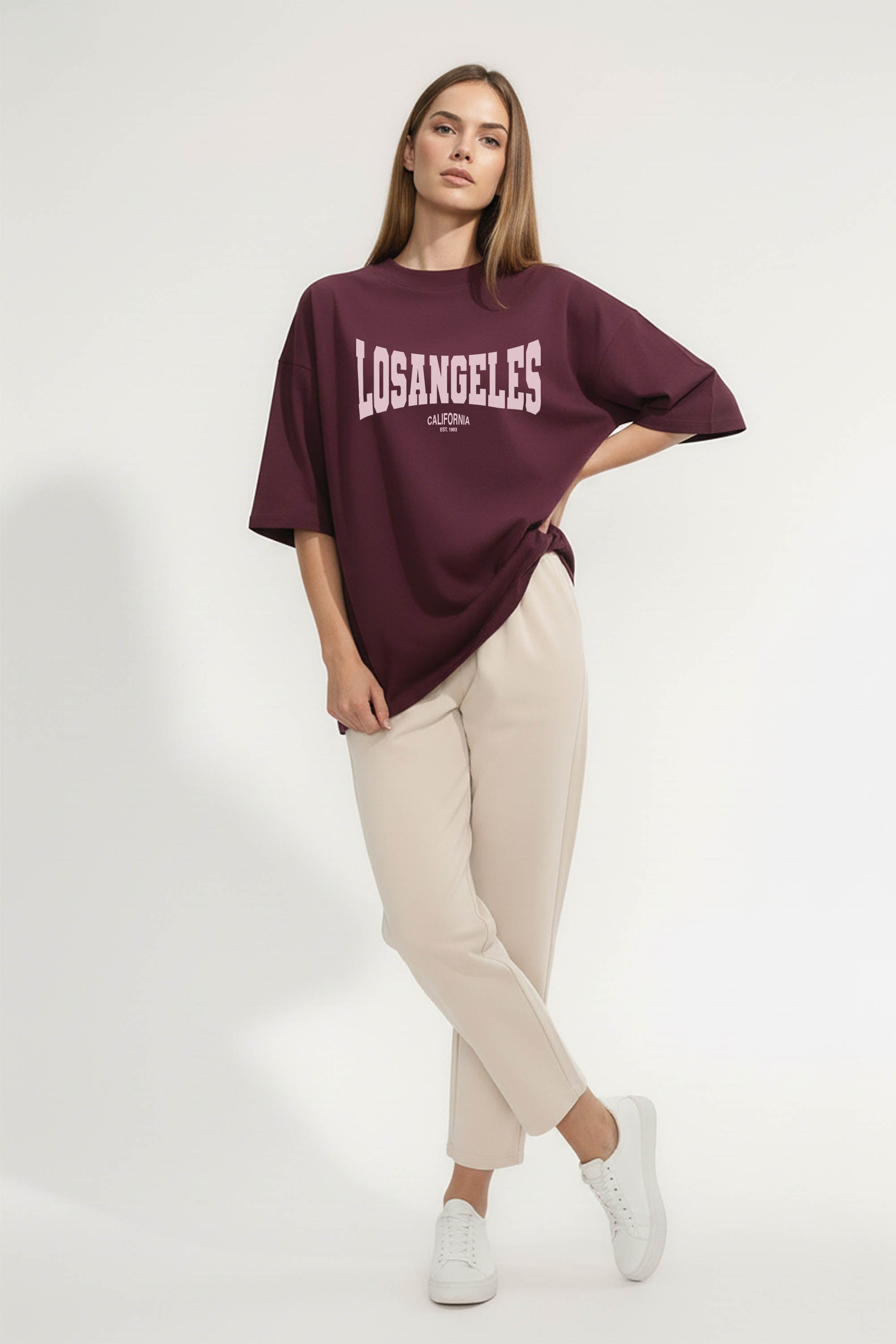 220GSM Oversized T-Shirt in Los Angeles Graphic Print