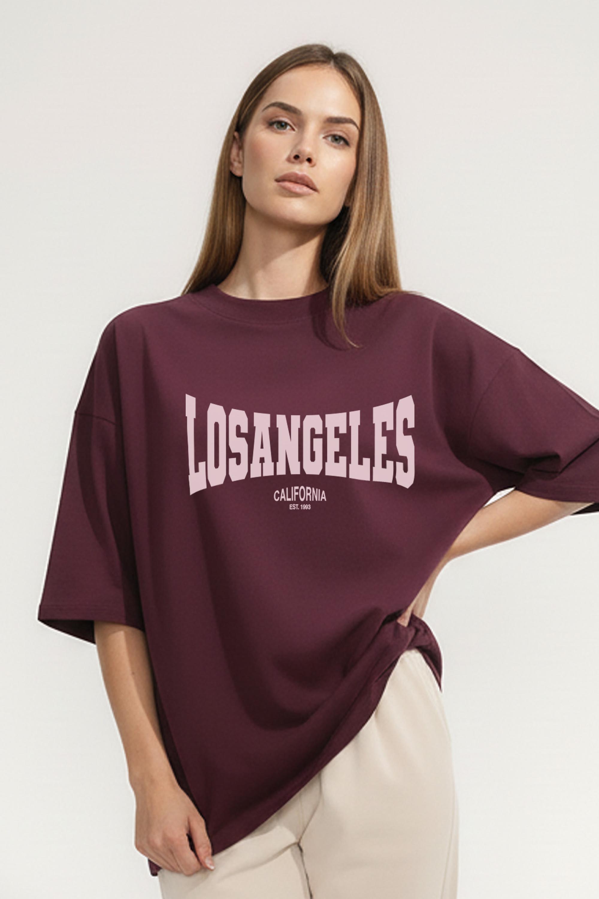 220GSM Oversized T-Shirt in Los Angeles Graphic Print