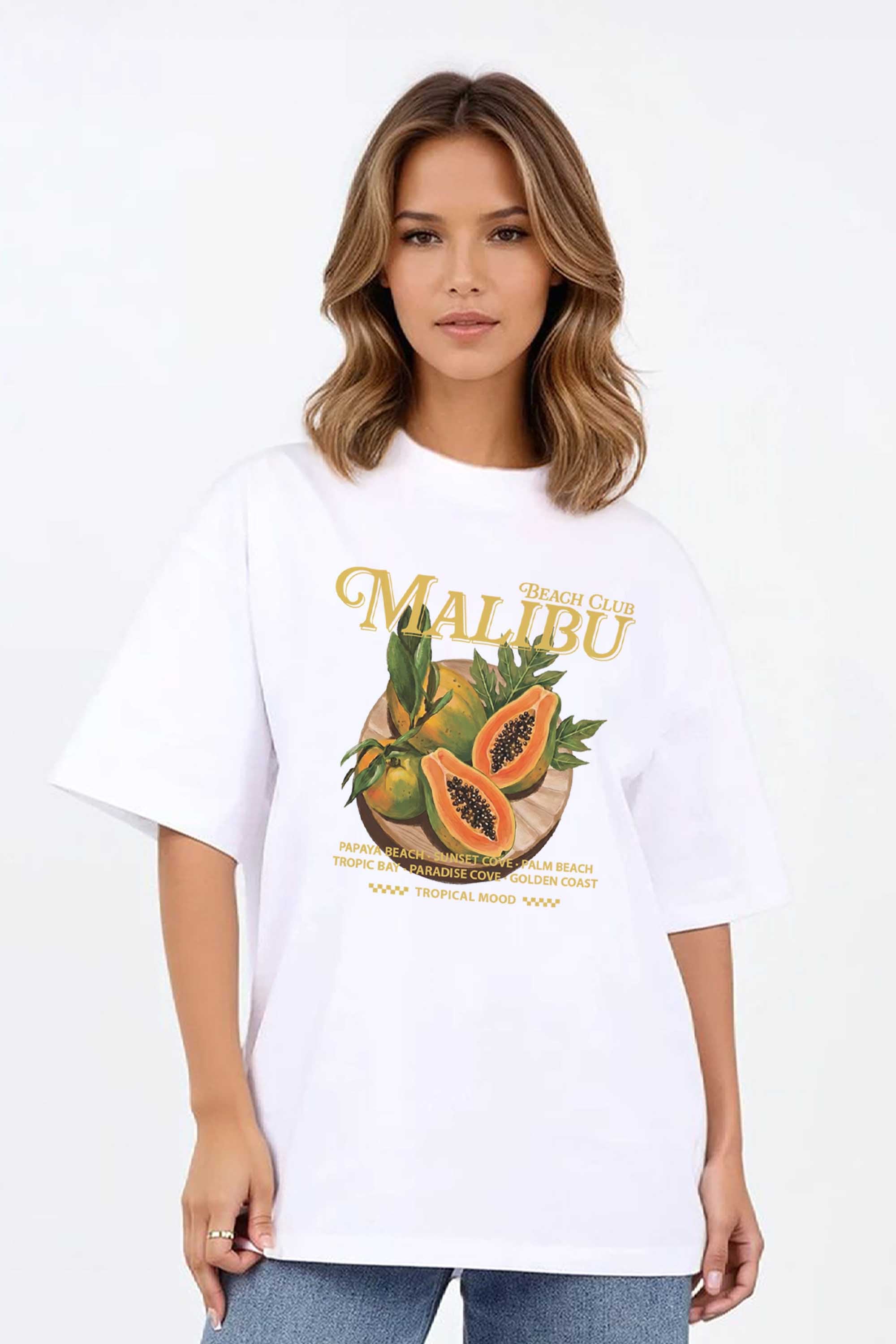 220GSM Oversized T-shirt in Malibu Fruity Print