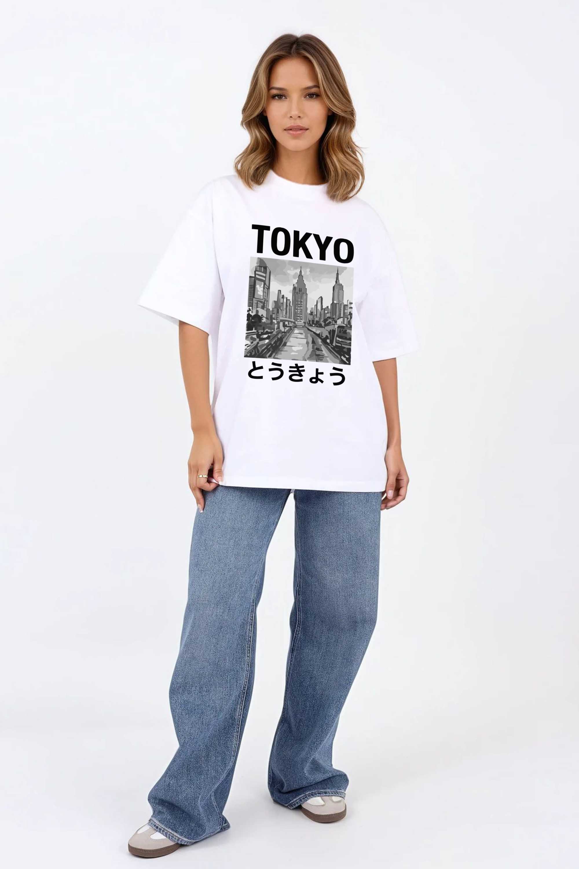 220GSM Oversized T-Shirt in Tokyo Print