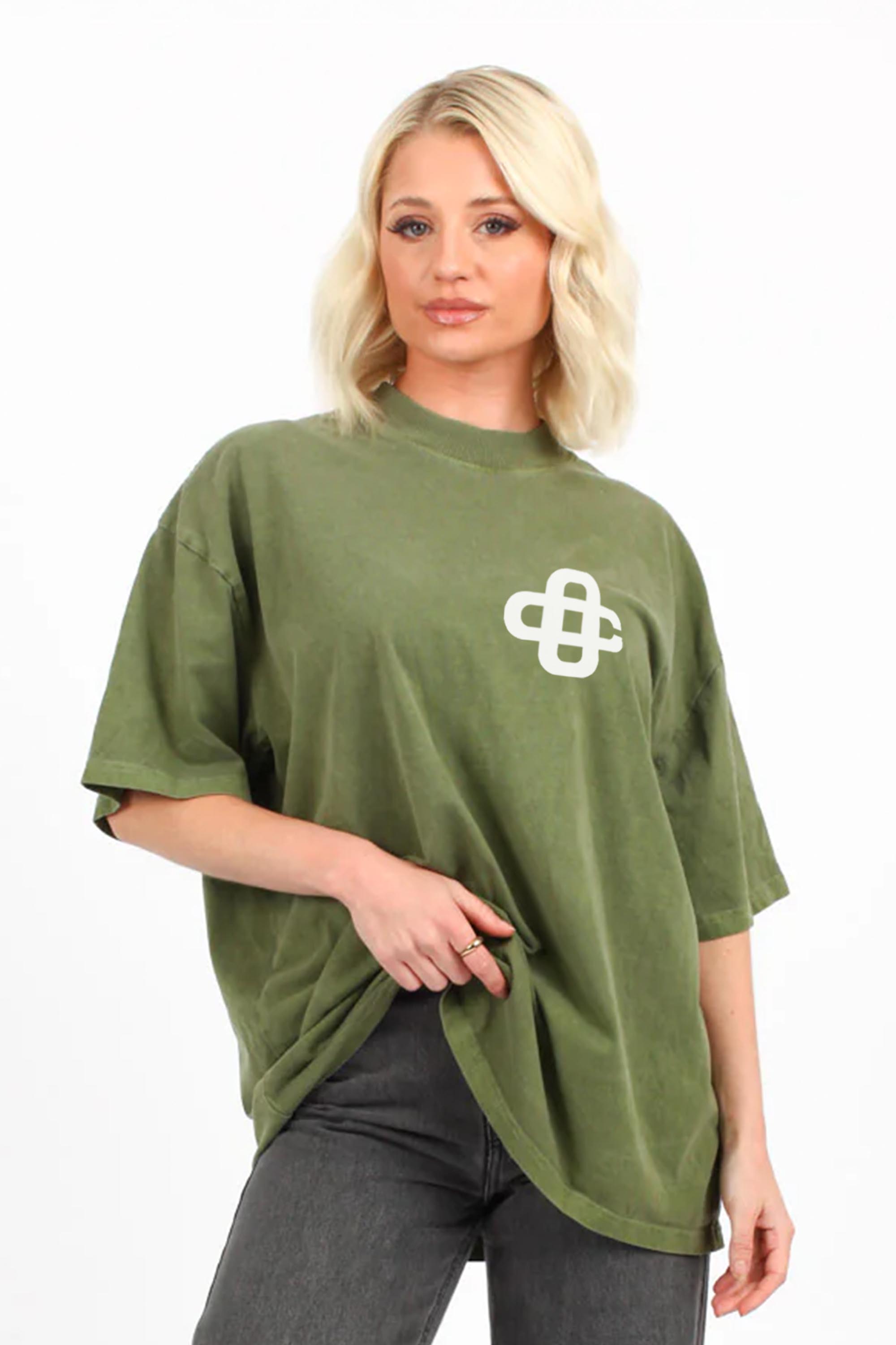 220GSM Oversized Acid Washed T-Shirt In OC logo Print