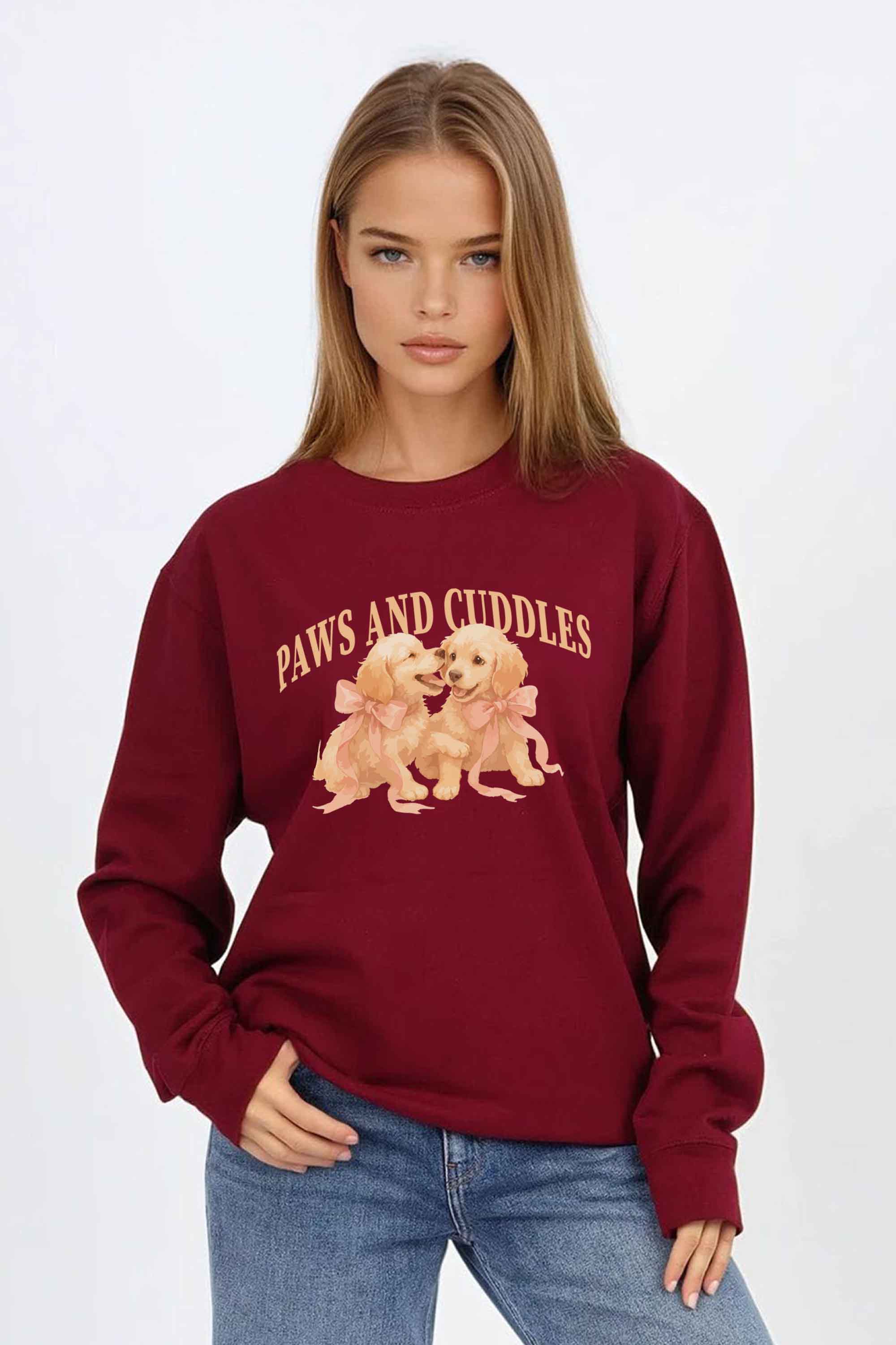 Paws and Cuddles Puppies Printed Sweatshirt