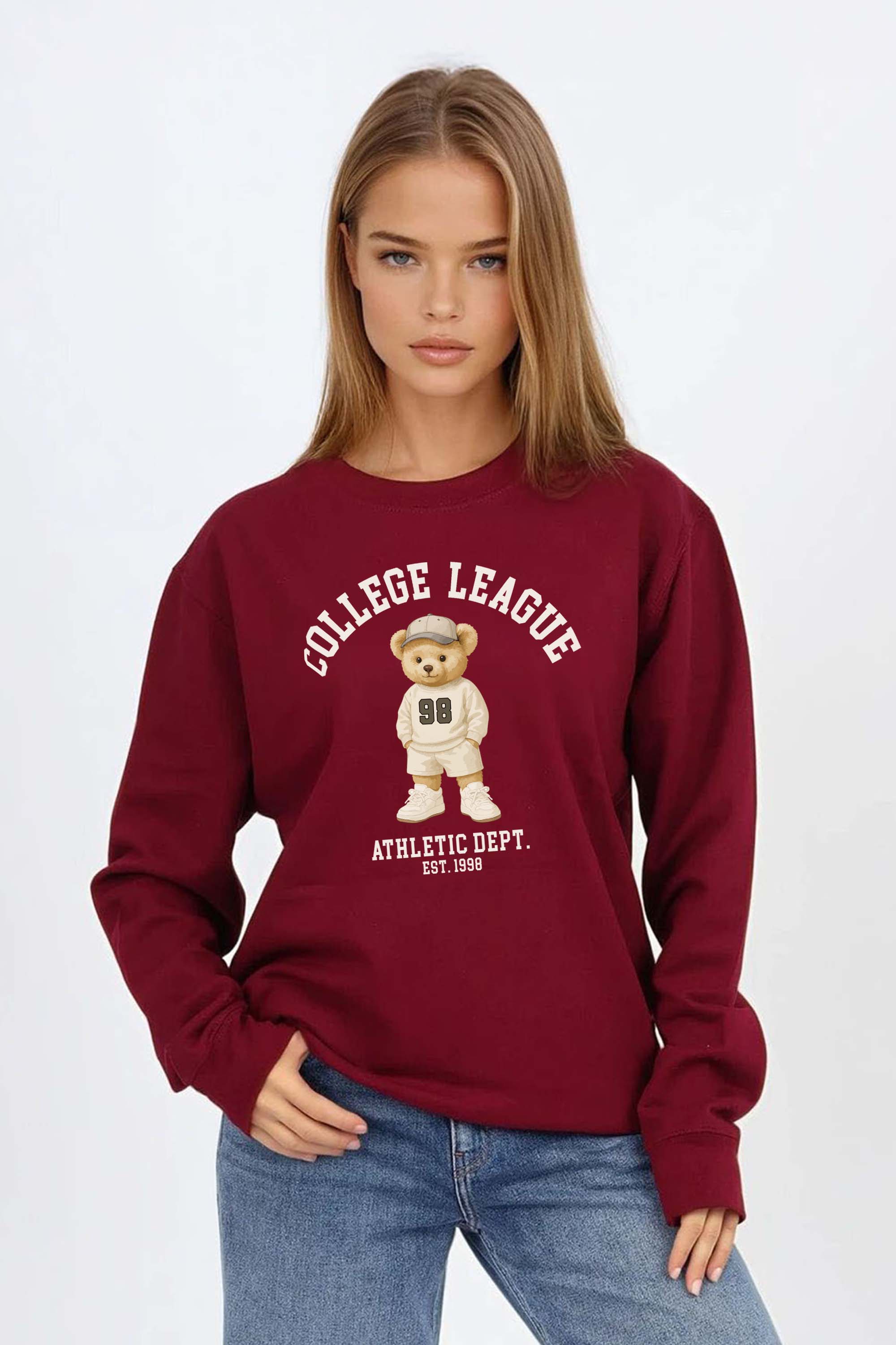 College League Teddy Athletic Printed Sweatshirt