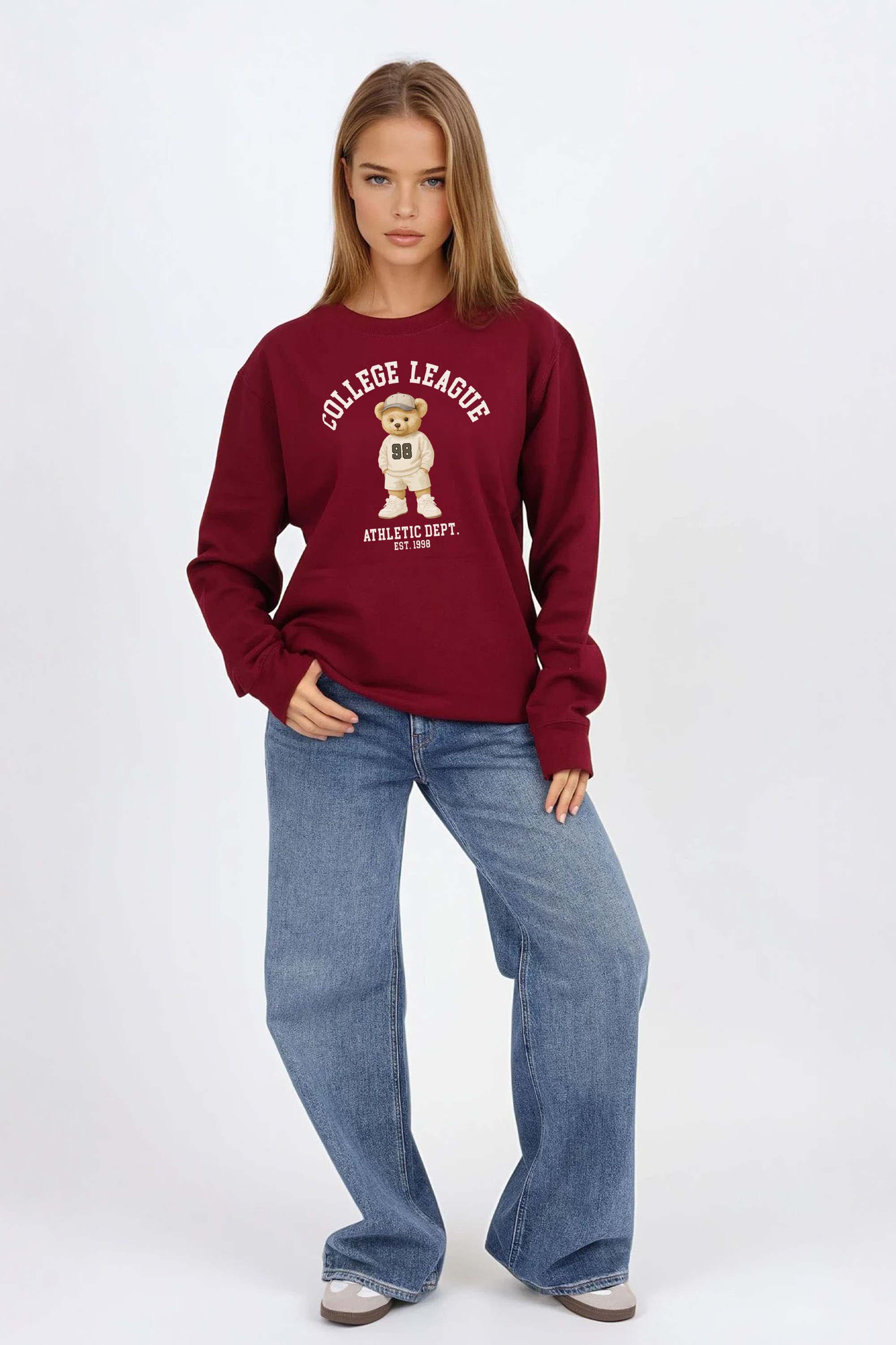 College League Teddy Athletic Printed Sweatshirt
