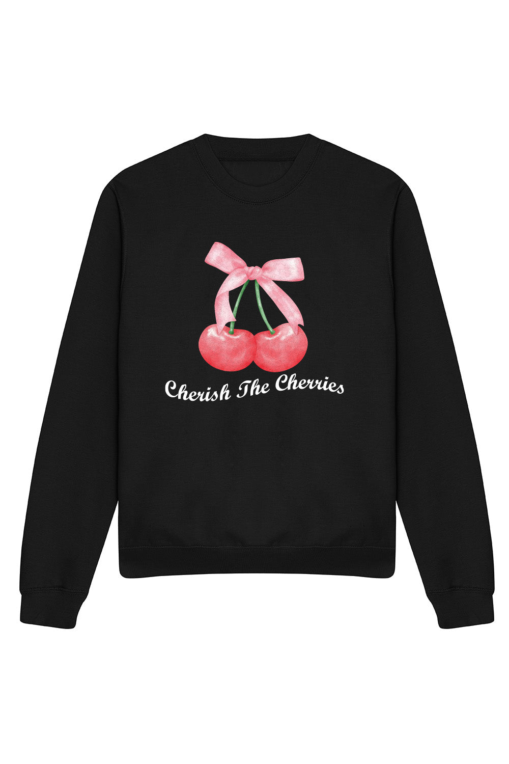 Cherish the Cherries Sweatshirt In Black (Custom Pack)