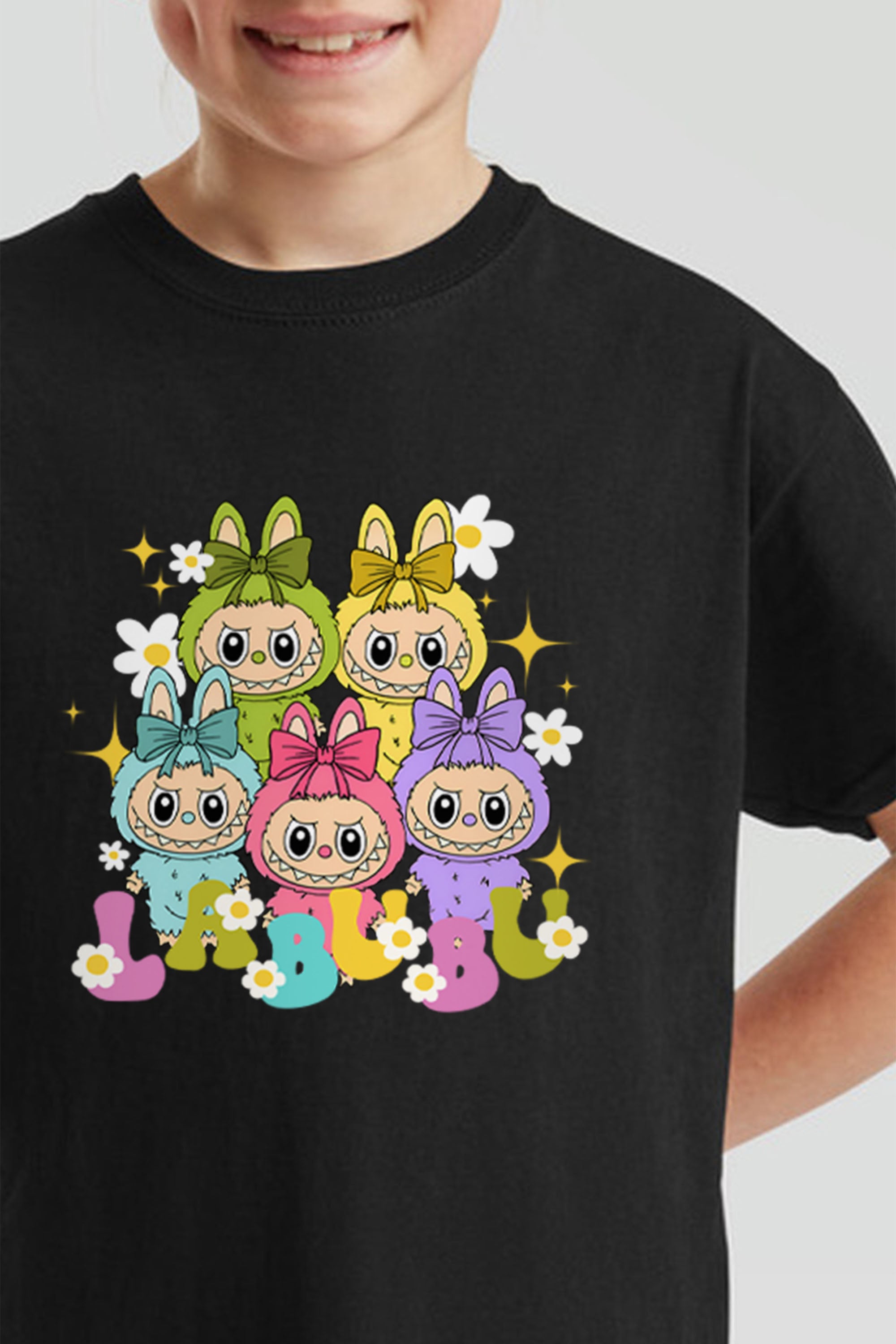 Kids Labubu Daisy Squad Printed T-Shirt