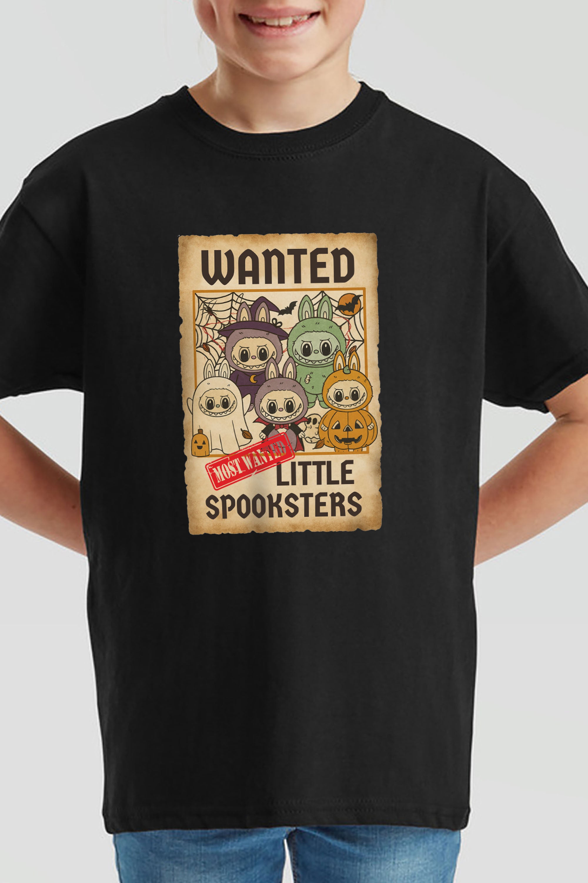 Kids Halloween Labubu Spooksters Printed T-Shirt