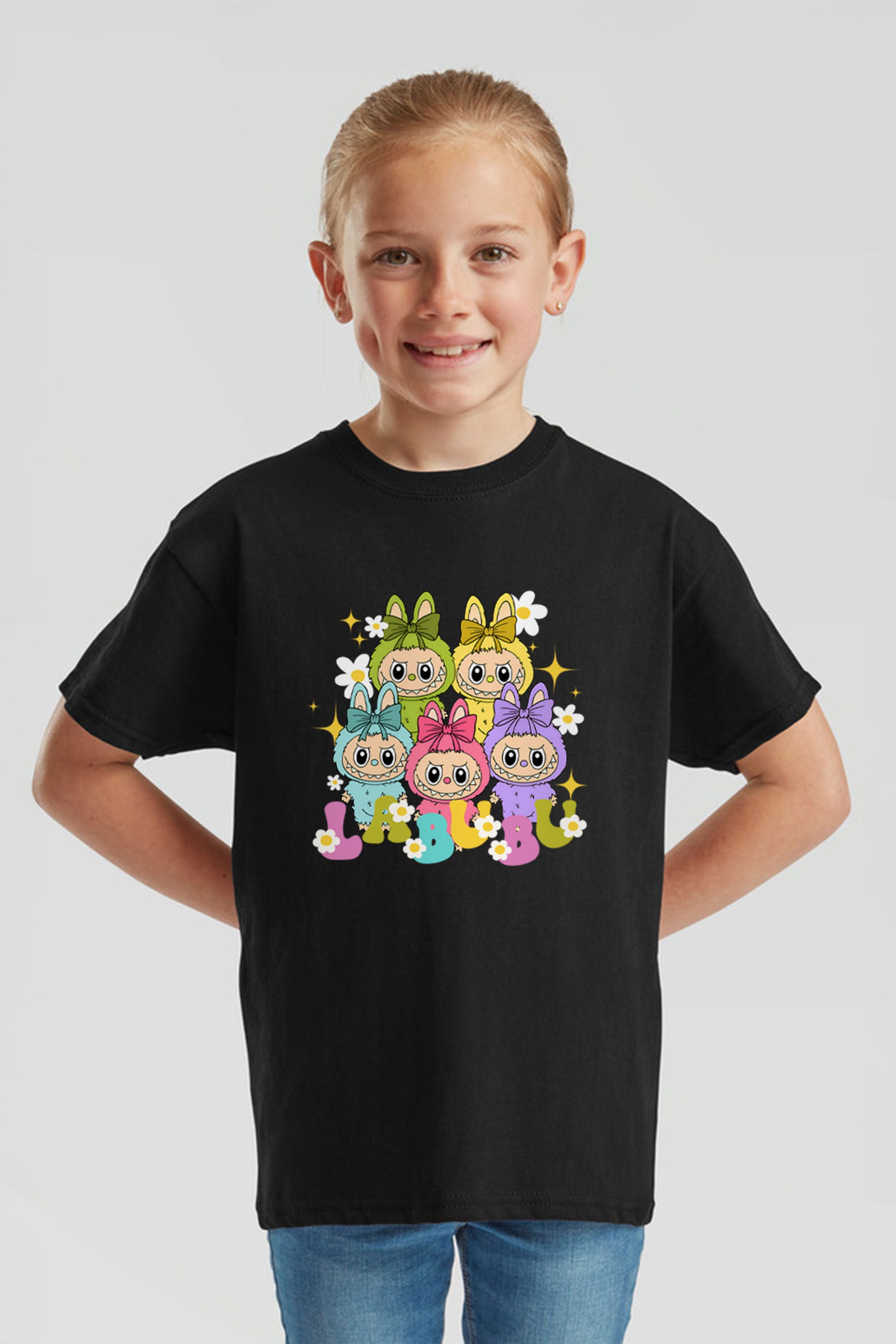Kids Labubu Daisy Squad Printed T-Shirt