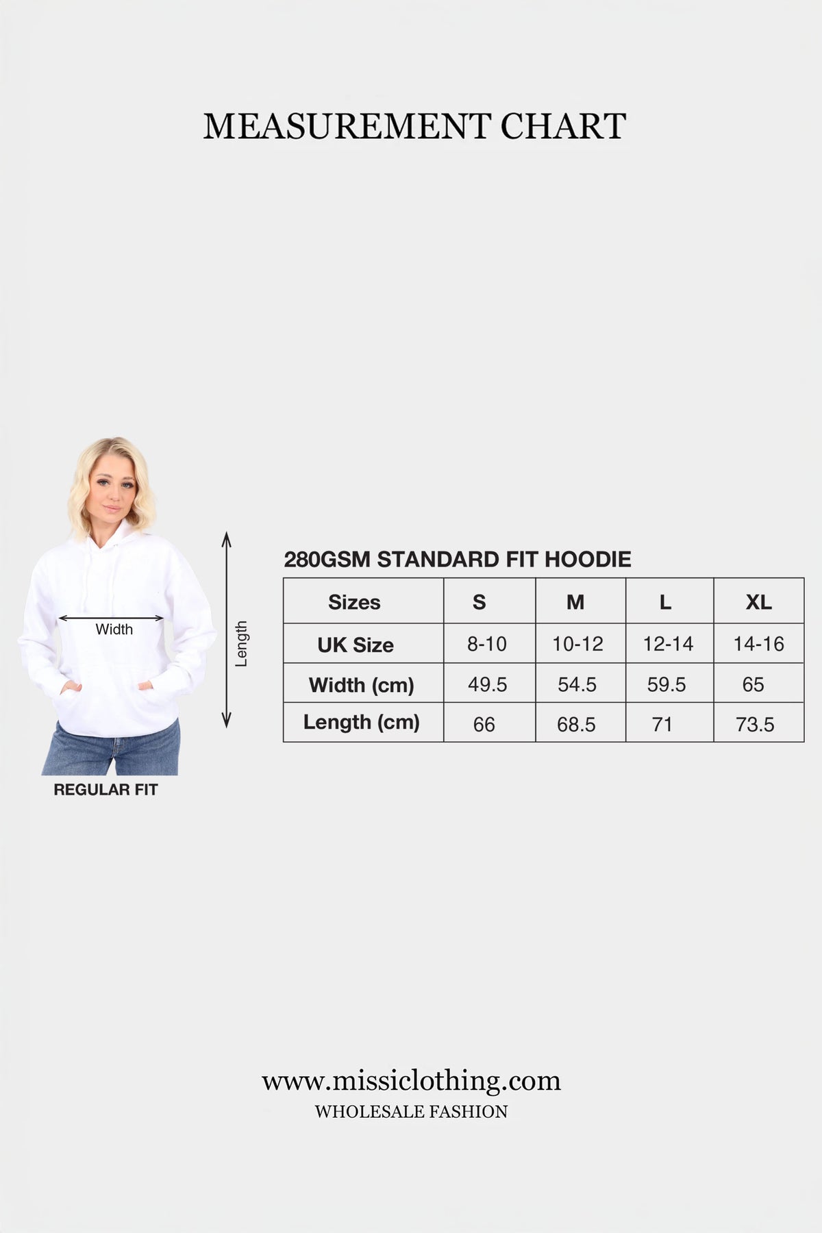 Unisex 280GSM Basic Standard Fit Plain Hoodie