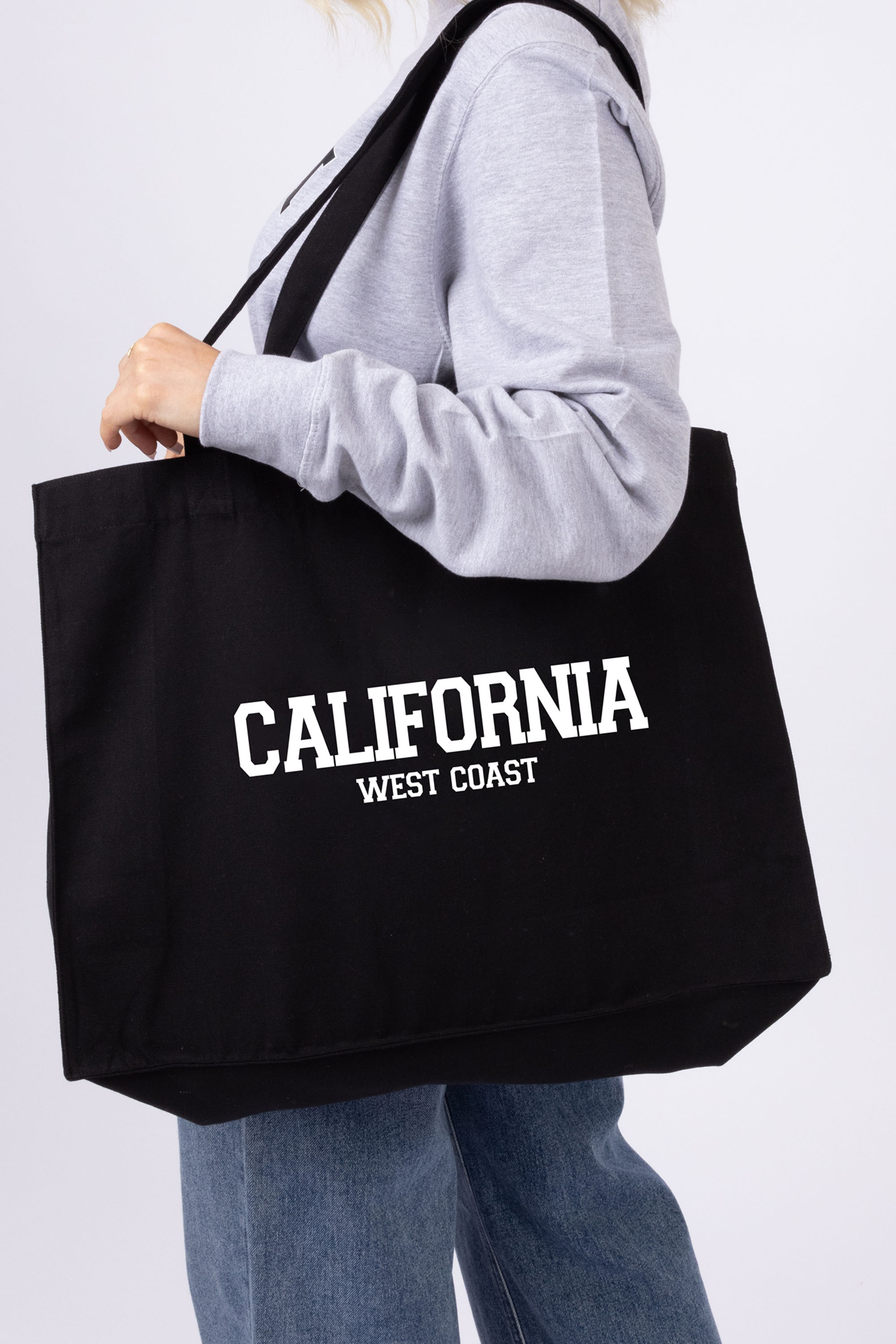 California West Coast Printed Woven Shopping Tote Bag (Custom Pack)