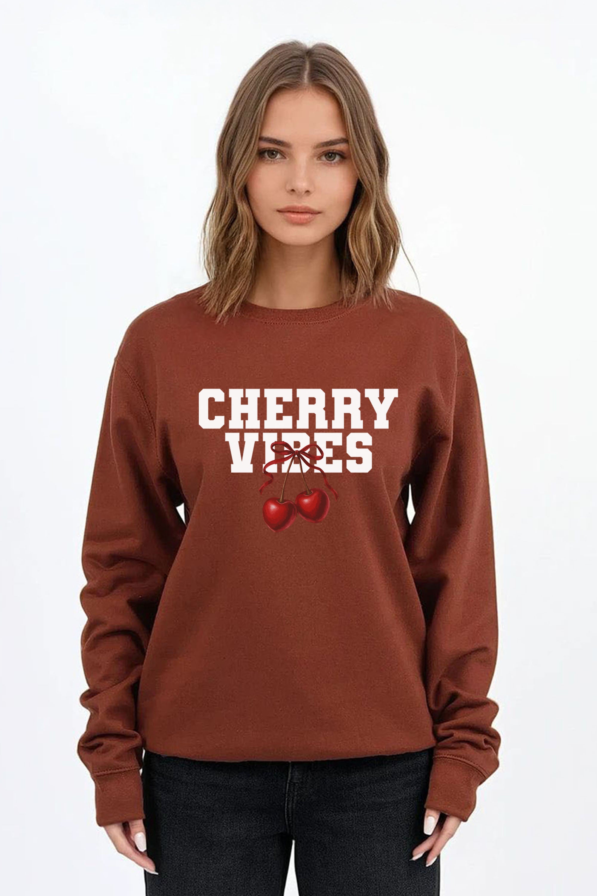 Cherry Vibes Printed Sweatshirt