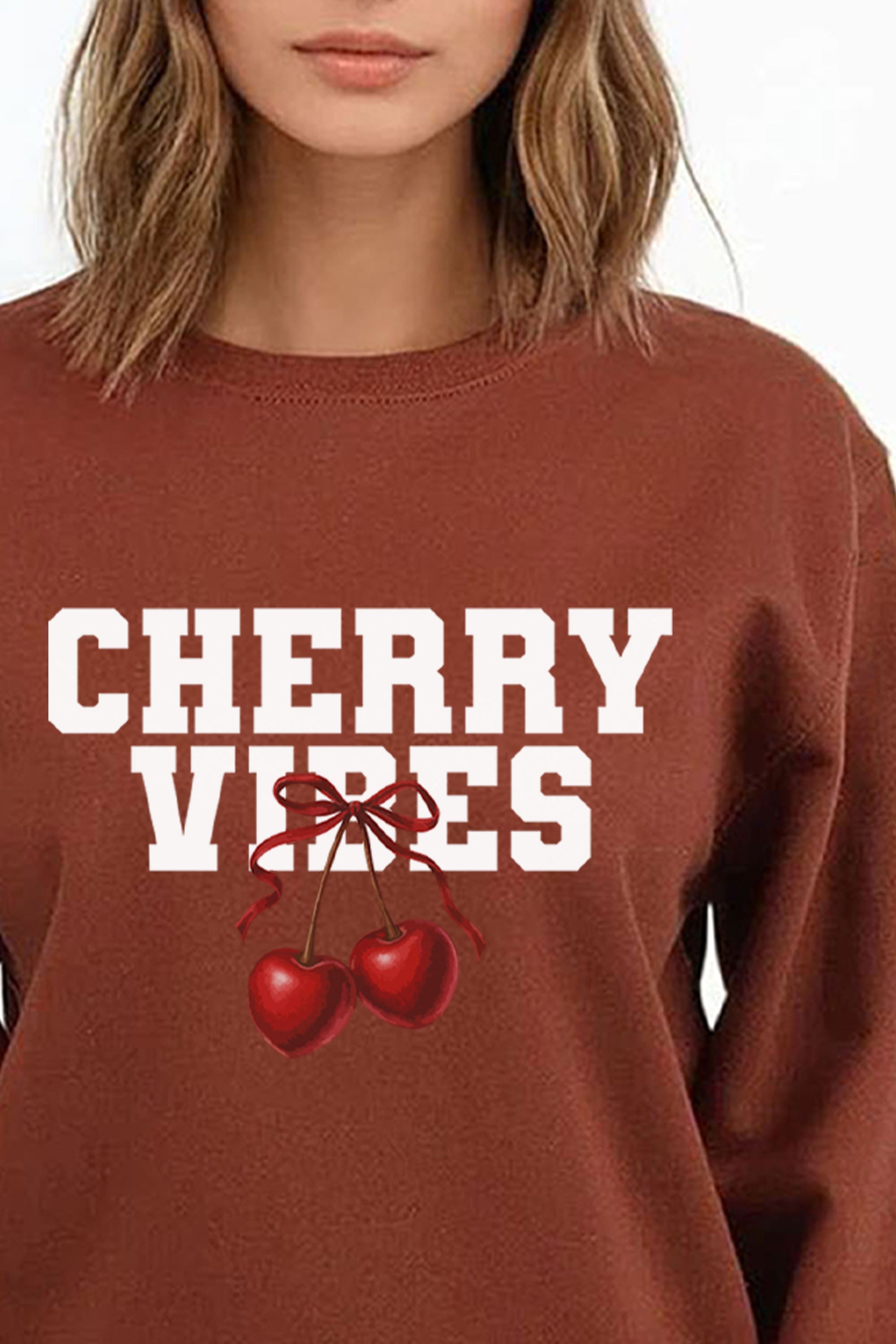 Cherry Vibes Printed Sweatshirt