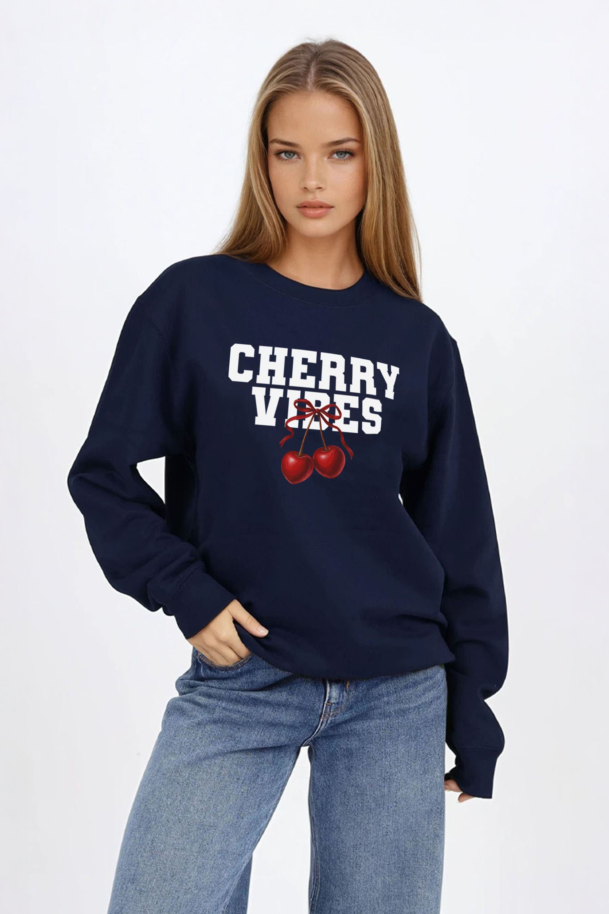 Cherry Vibes Printed Sweatshirt