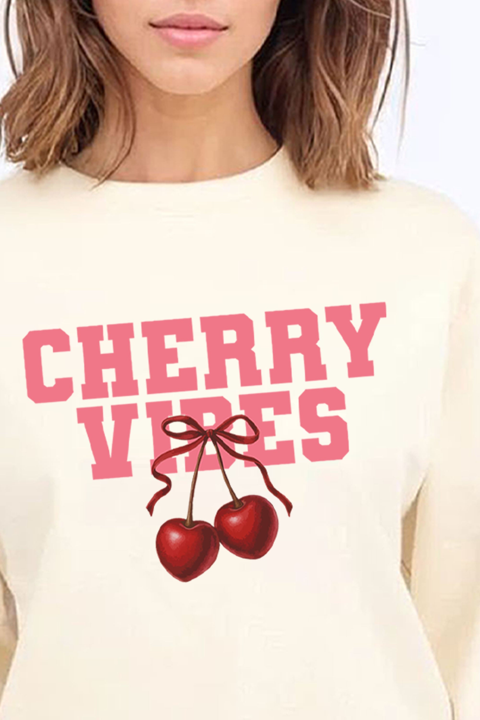 Cherry Vibes Printed Sweatshirt