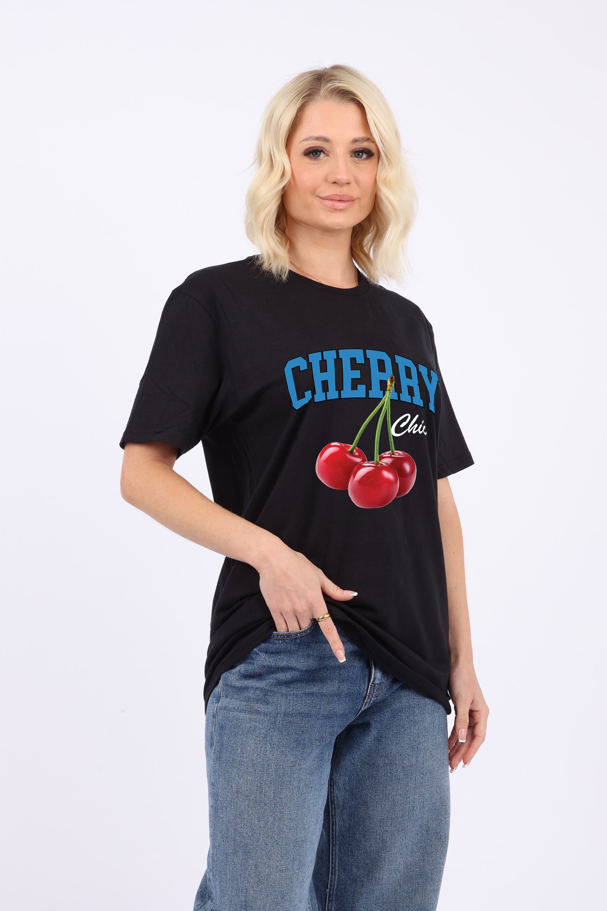 Cherry Chic Printed T-Shirt (Custom Packs)