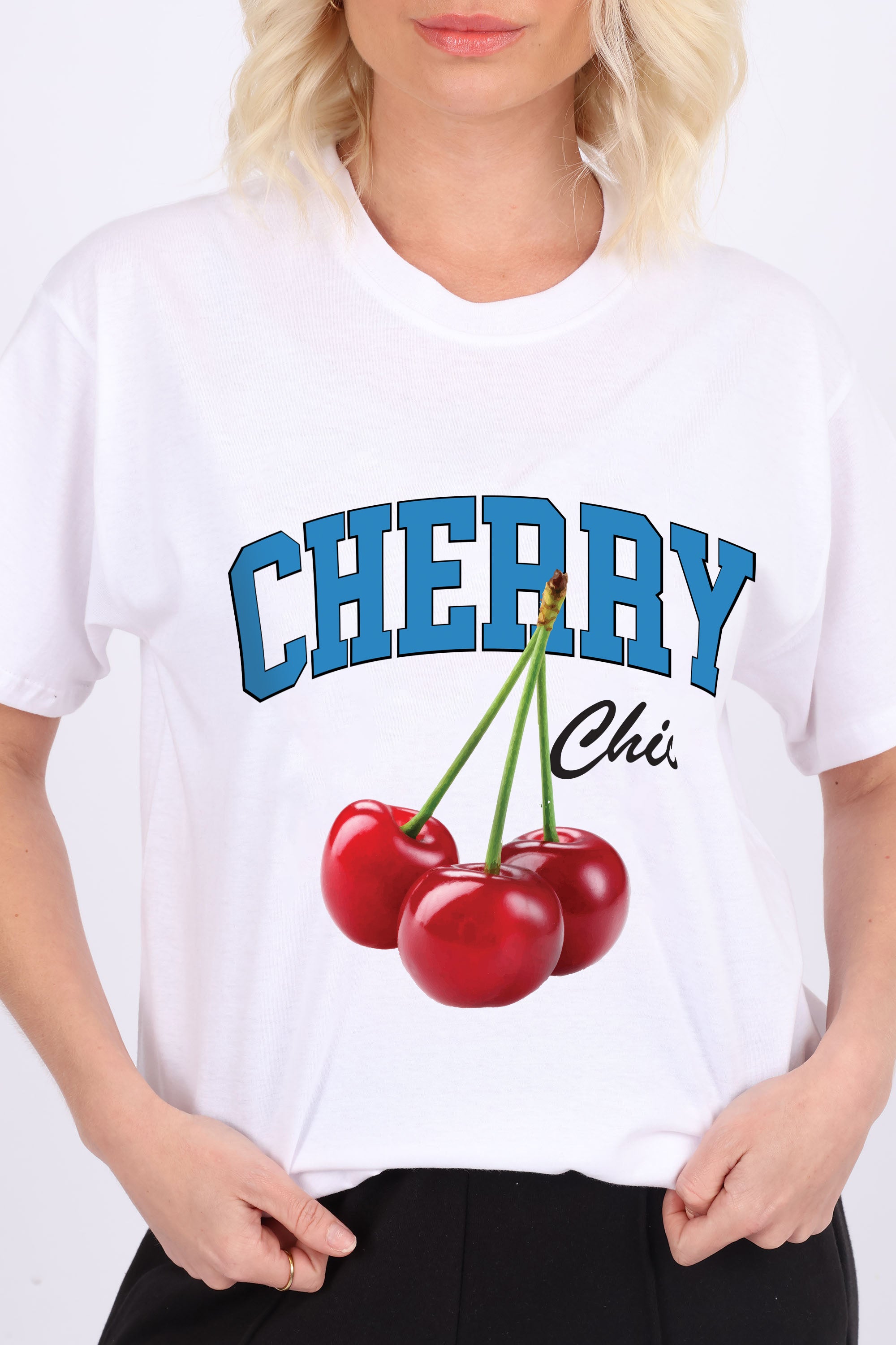 Cherry Chic Printed T-Shirt (Custom Packs)