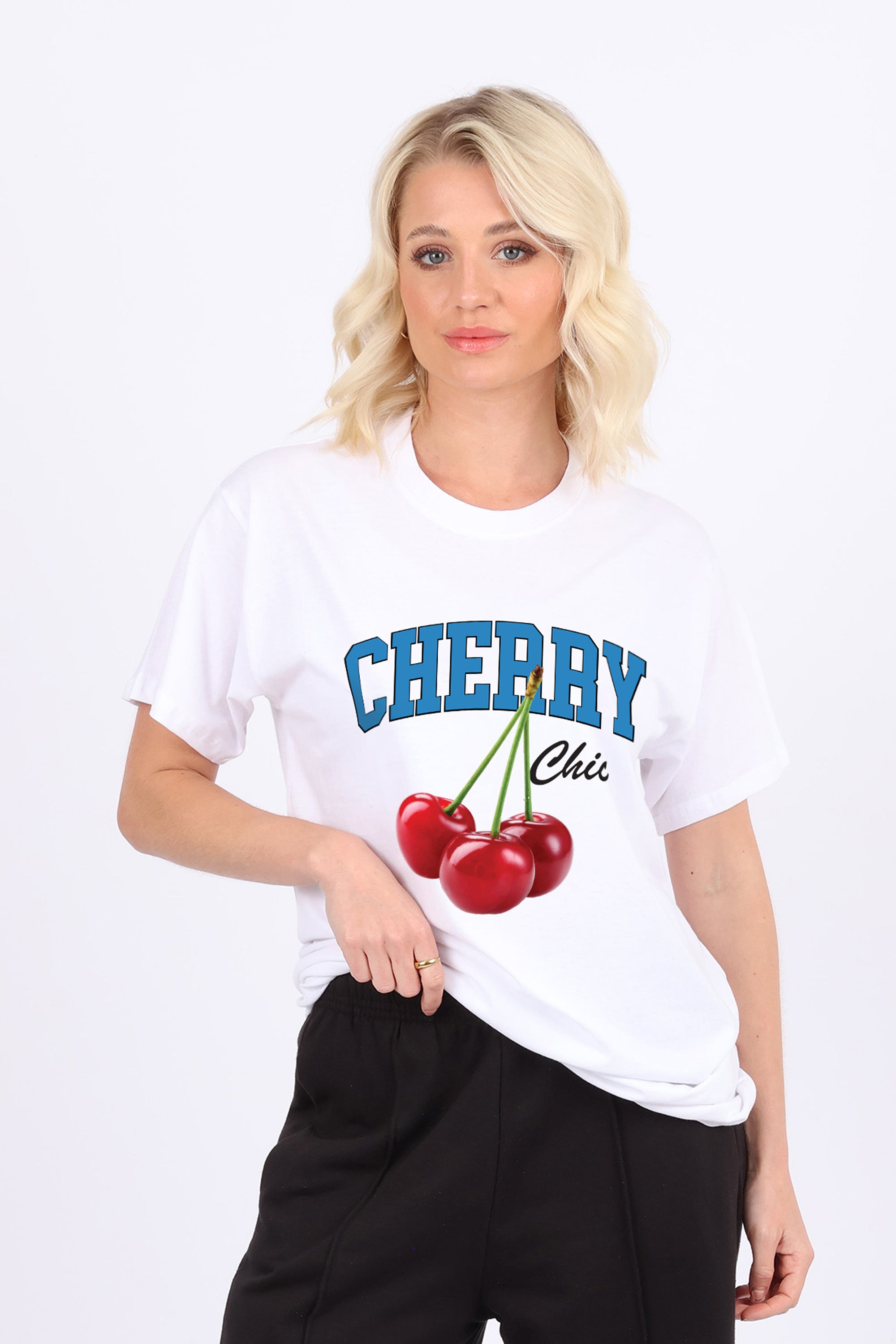 Cherry Chic Printed T-Shirt (Custom Packs)