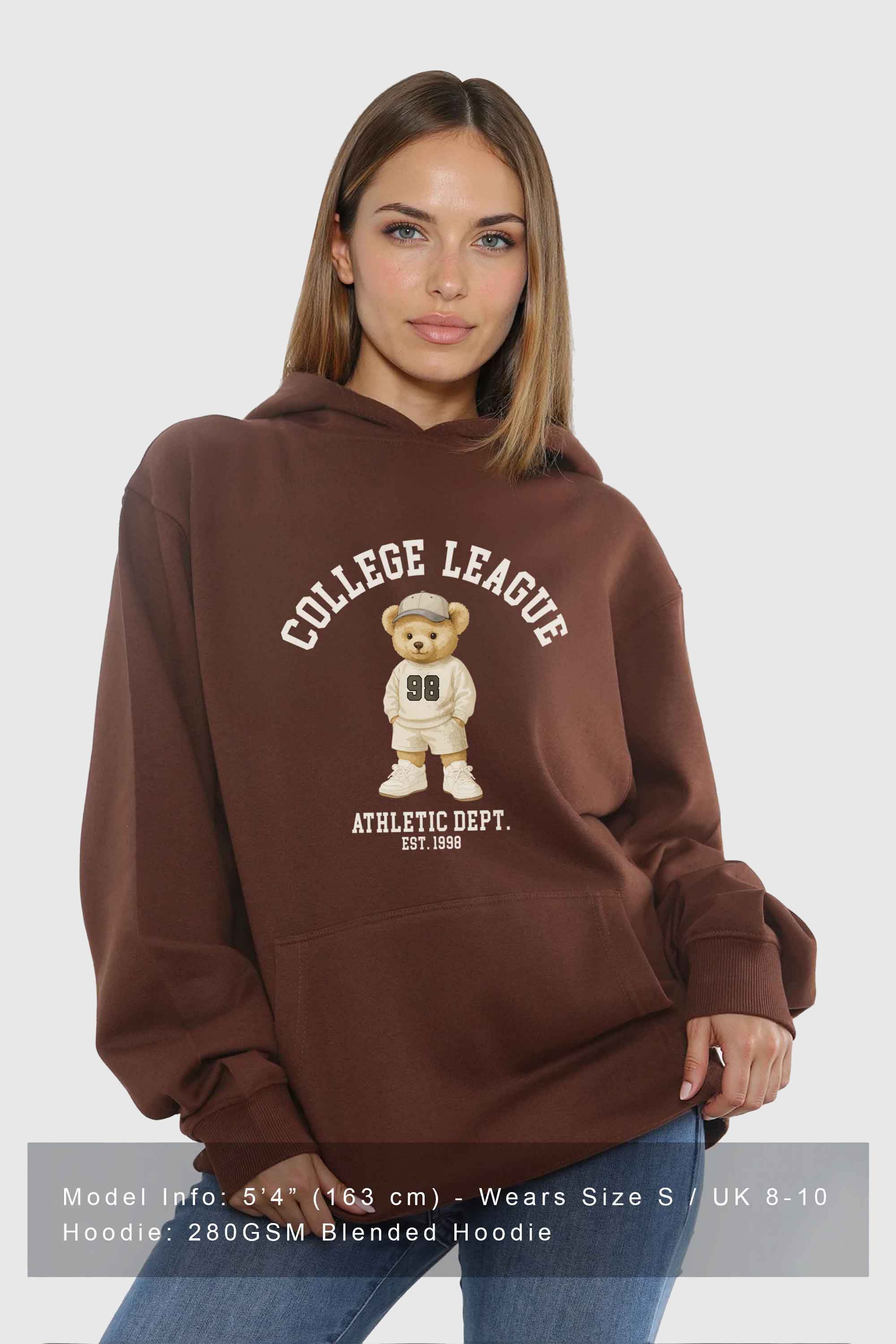 Unisex 280GSM Blended College League Teddy Athletic Printed Hoodie