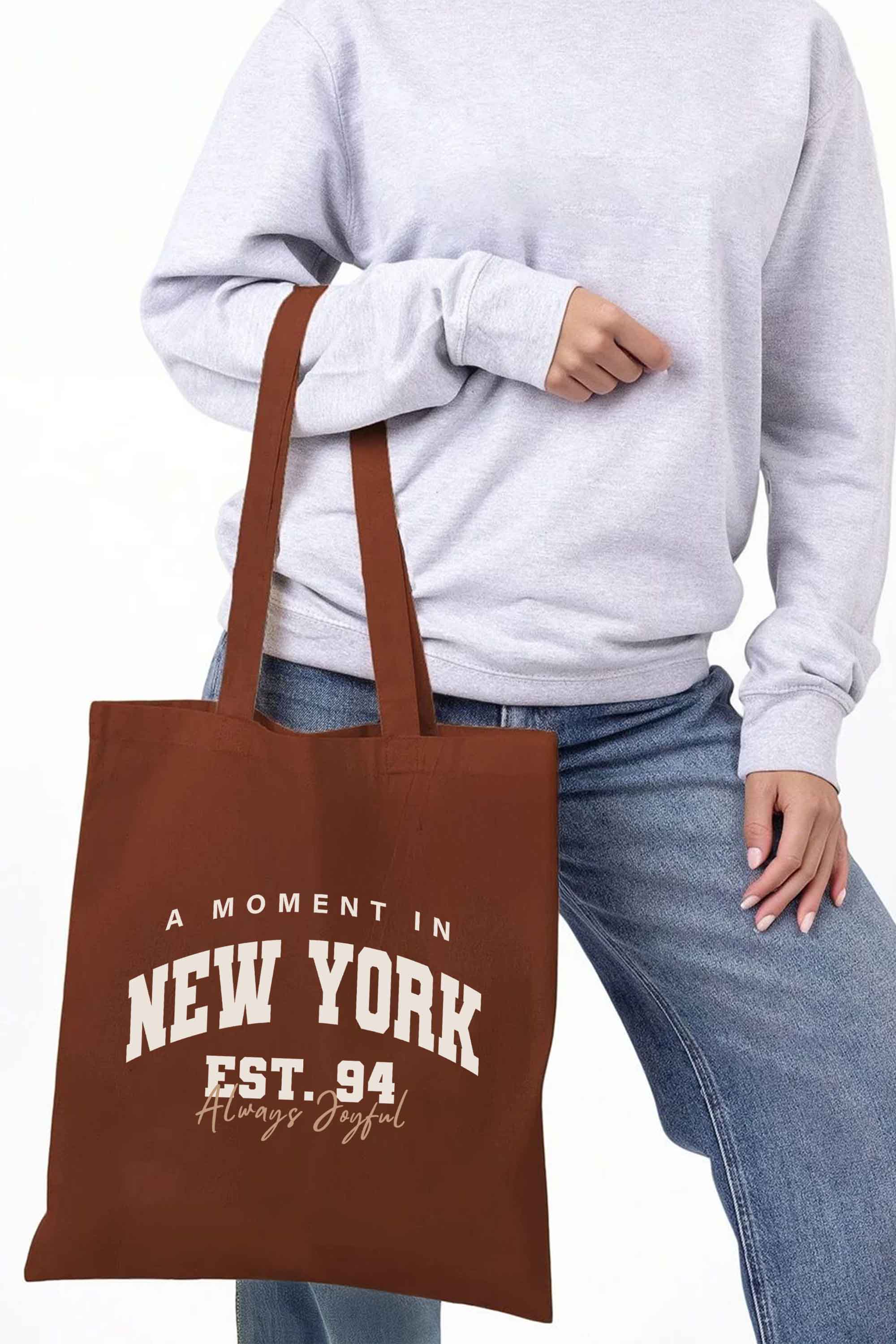 New York Graphic Printed Cotton Tote Bag