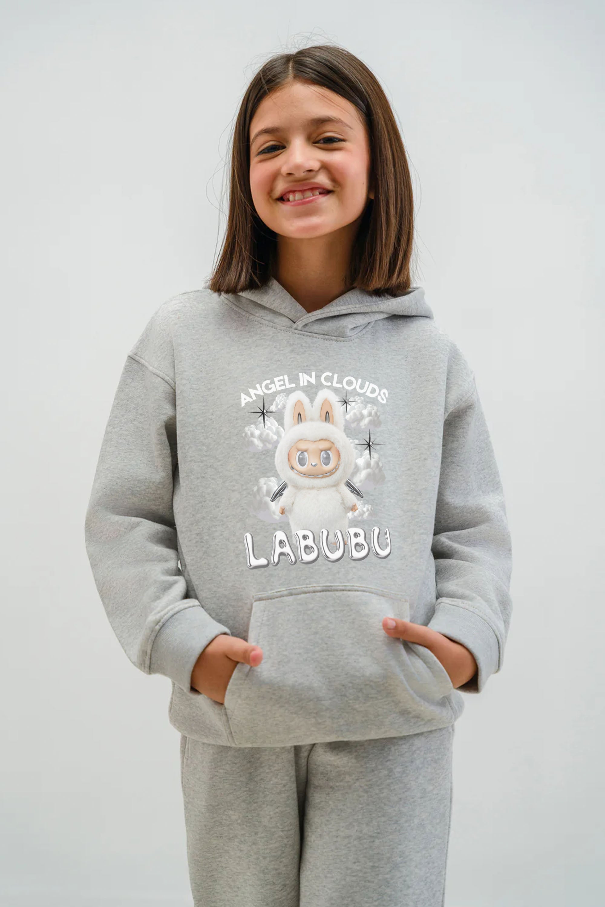 Kids Cloud Labubu Printed Hoodie & Joggers set (Pack of 5)