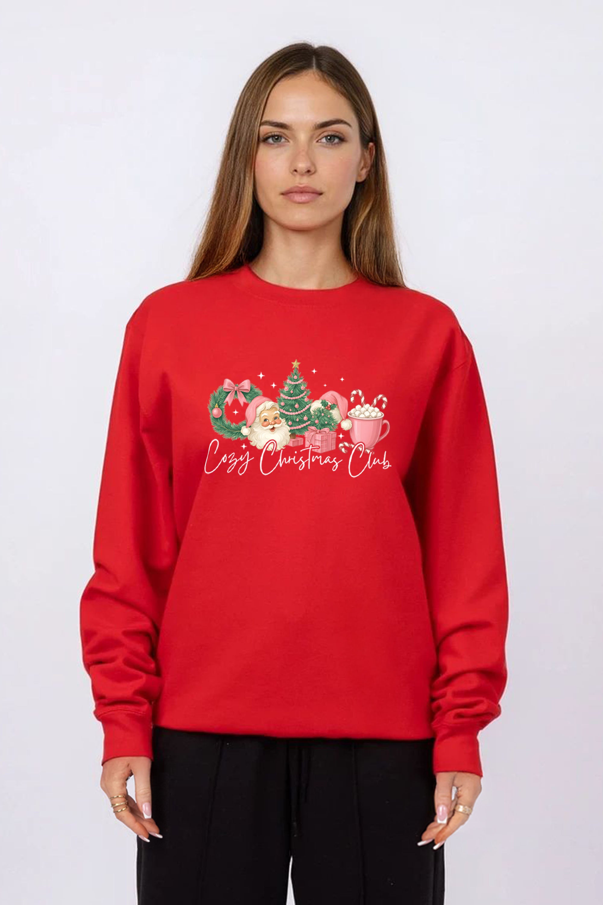 Cozy Christmas Club Printed Sweatshirt