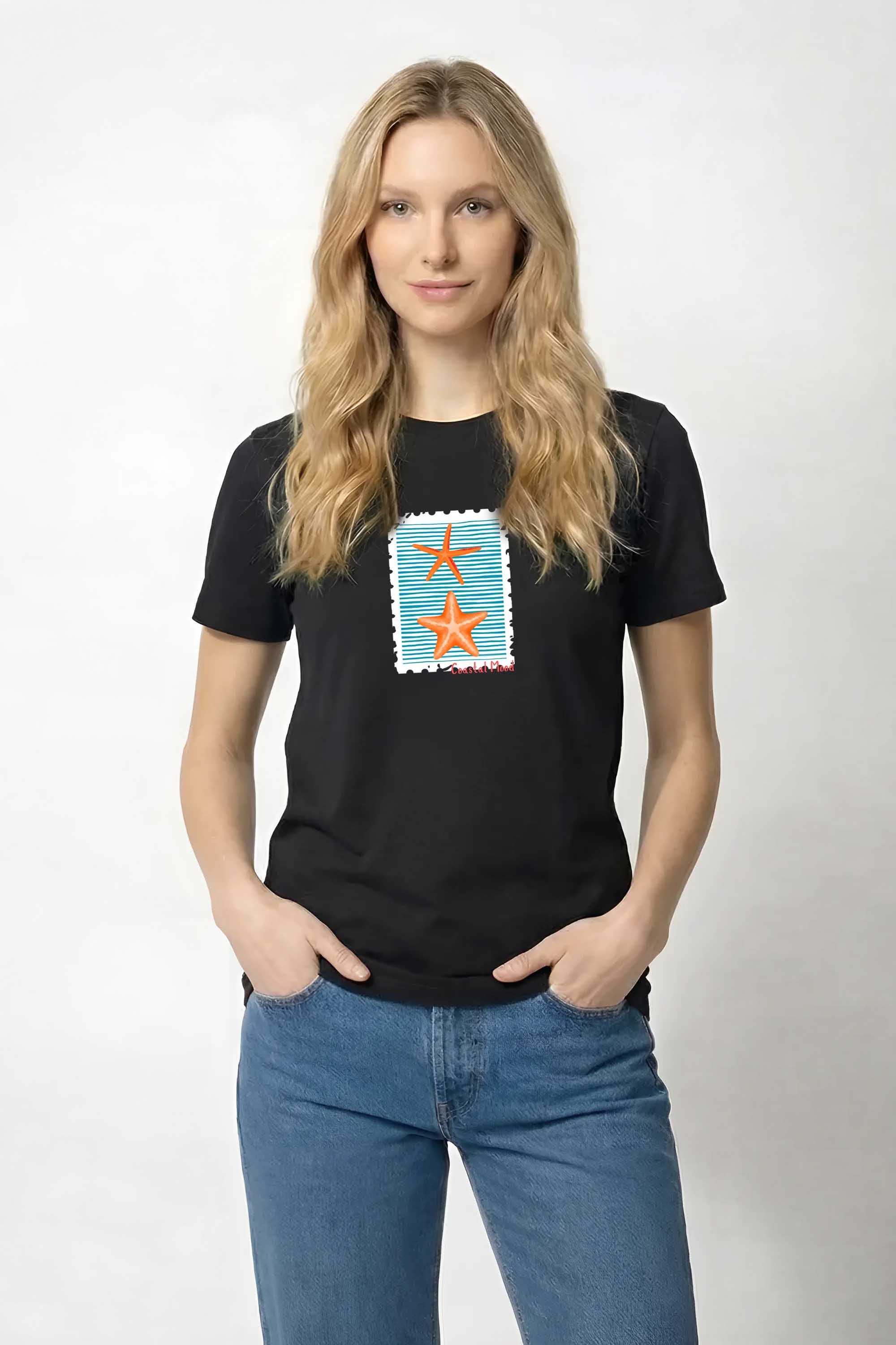 220GSM Regular FIt Coastal Mood Printed T-Shirt