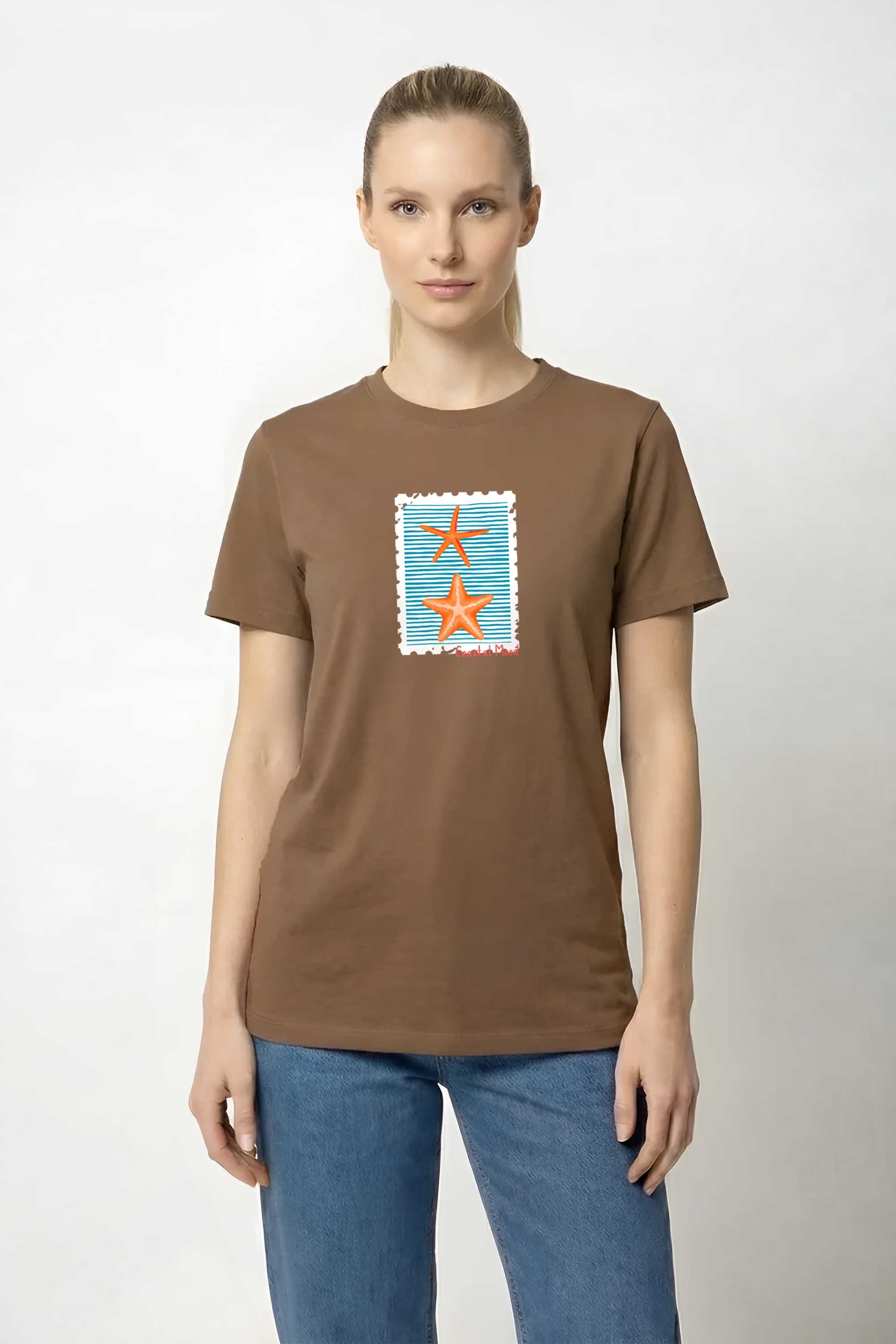 220GSM Regular FIt Coastal Mood Printed T-Shirt