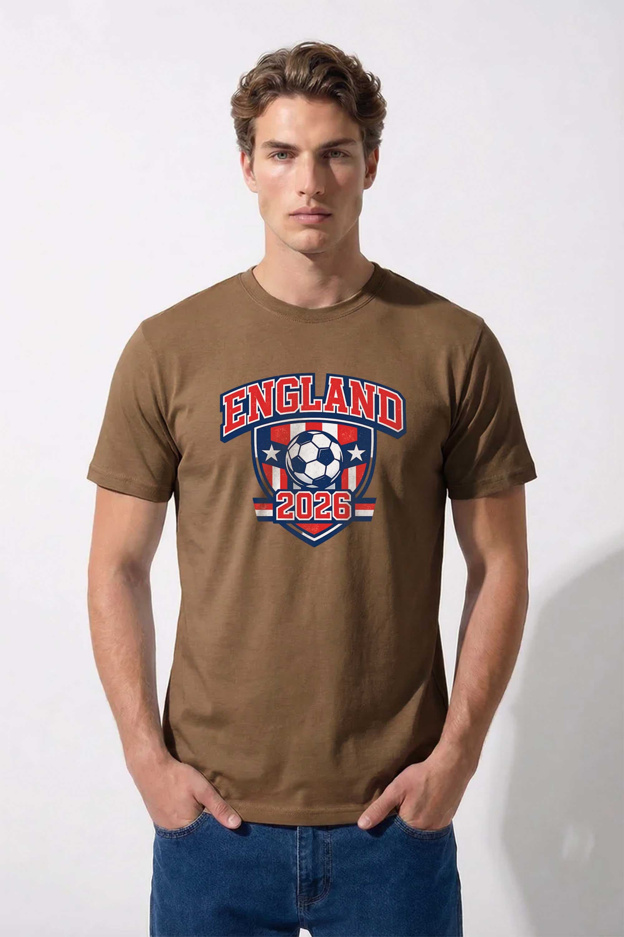 220GSM Regular Fit England Printed T-Shirt