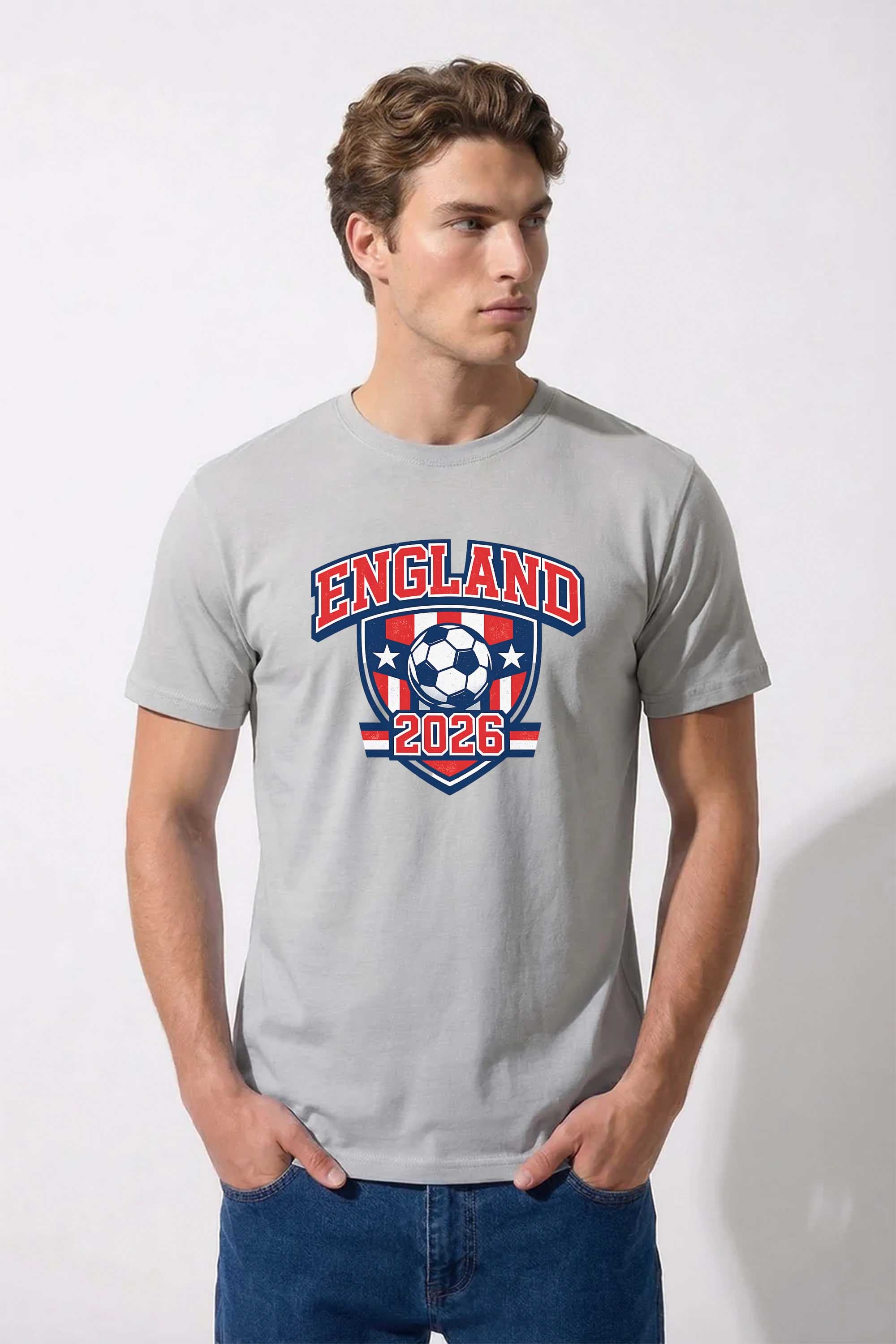 220GSM Regular Fit England Printed T-Shirt
