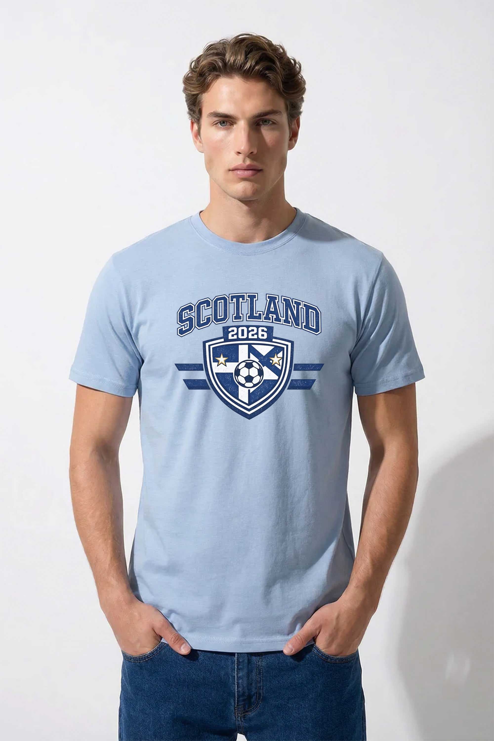 220GSM Regular Fit Scotland Football Printed T-Shirt